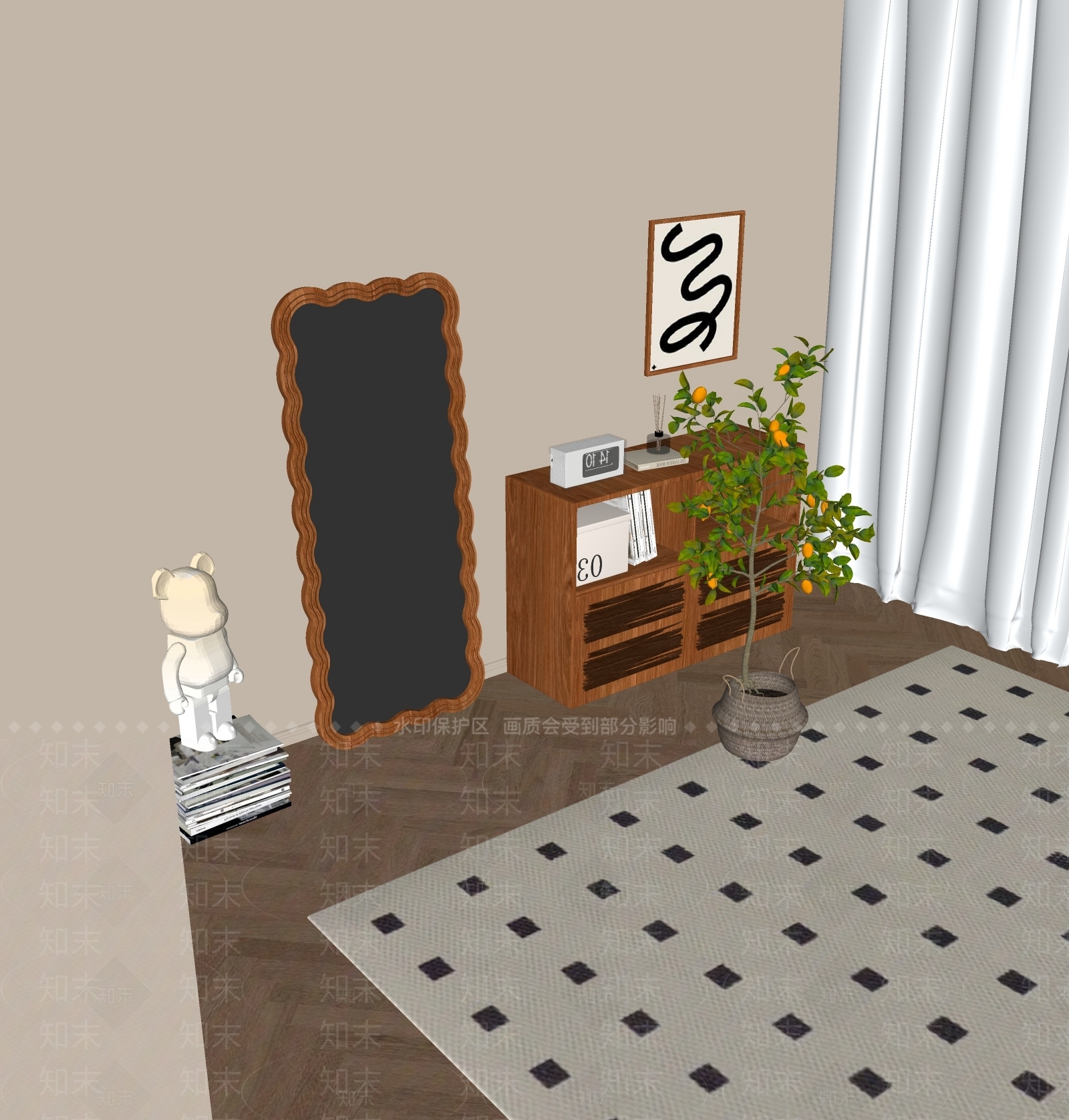 中古镜子SU模型下载【ID:1168901928】