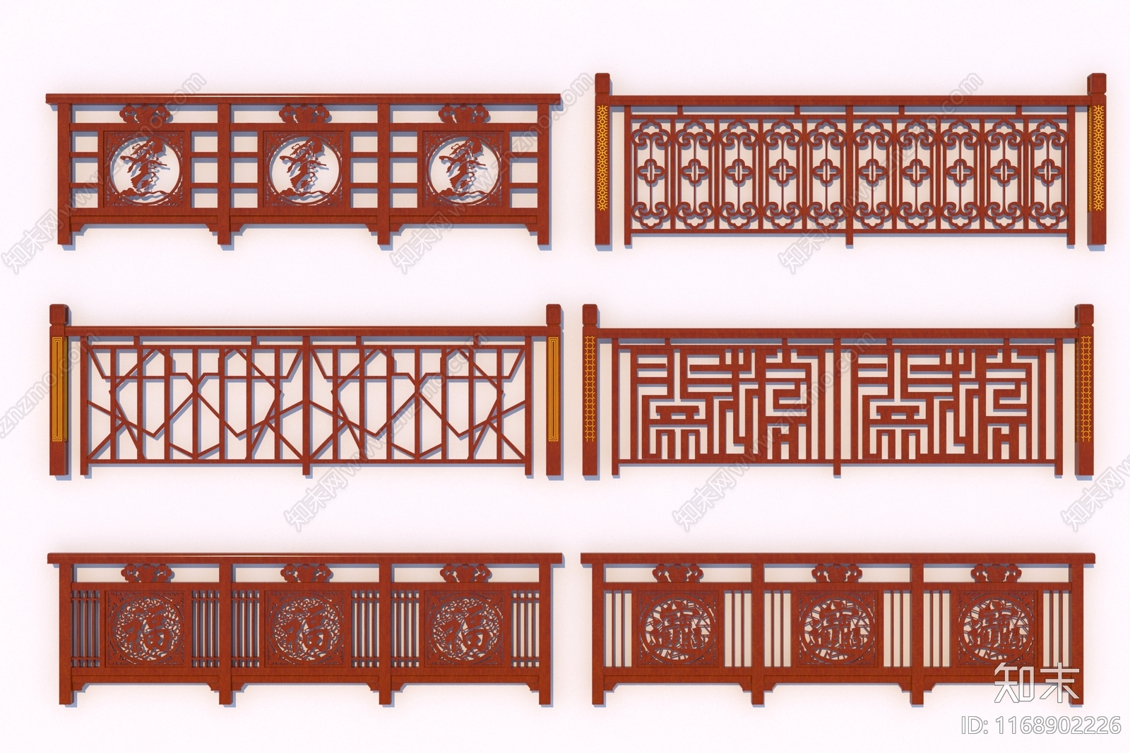 新中式栏杆3D模型下载【ID:1168902226】