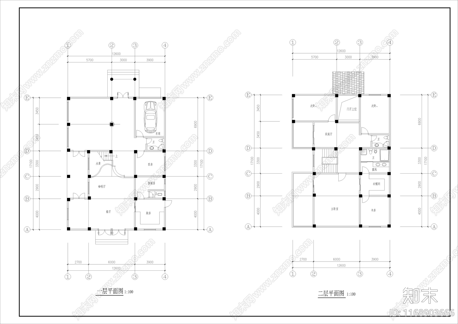 美式别墅建筑cad施工图下载【ID:1168903666】