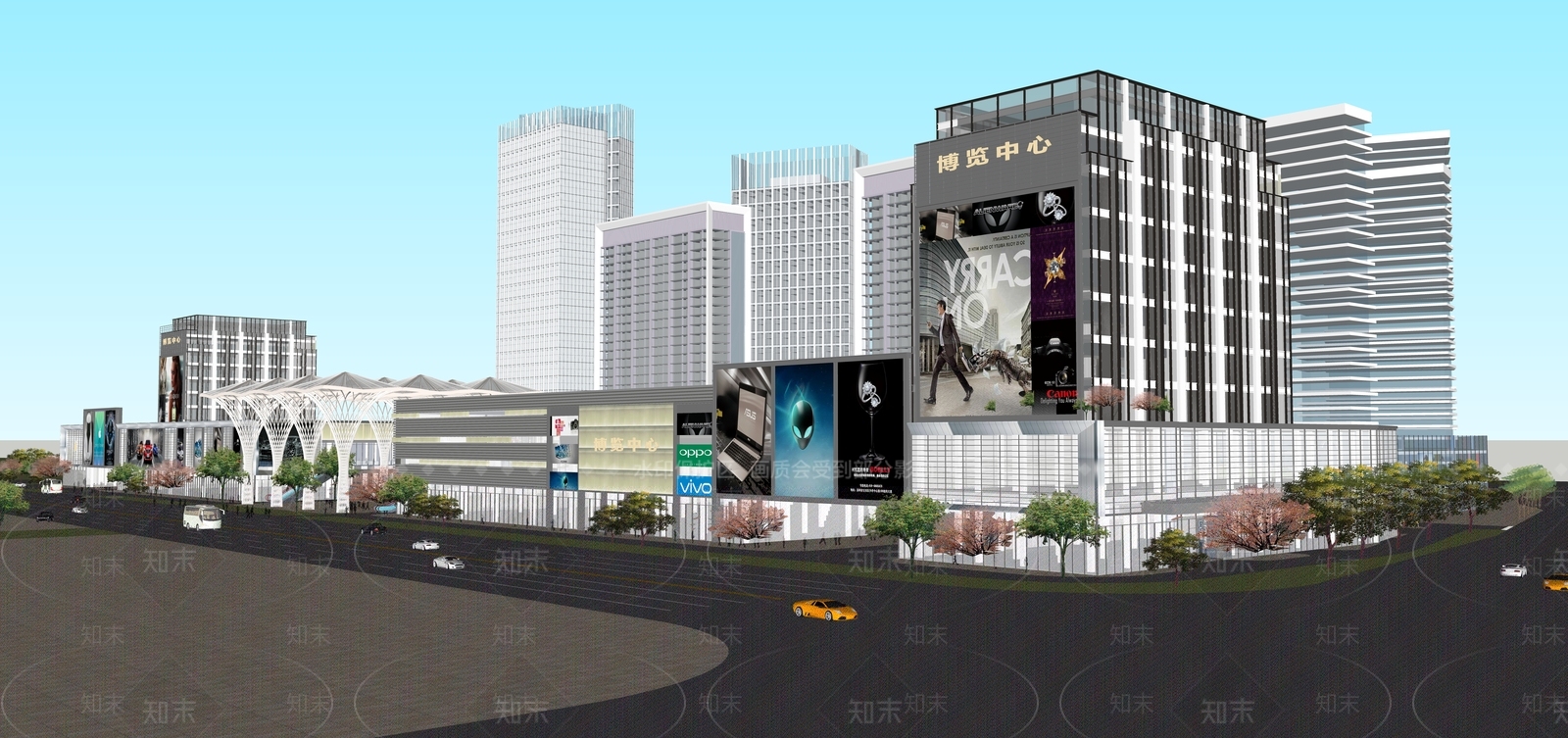 现代商场建筑SU模型下载【ID:1168907468】