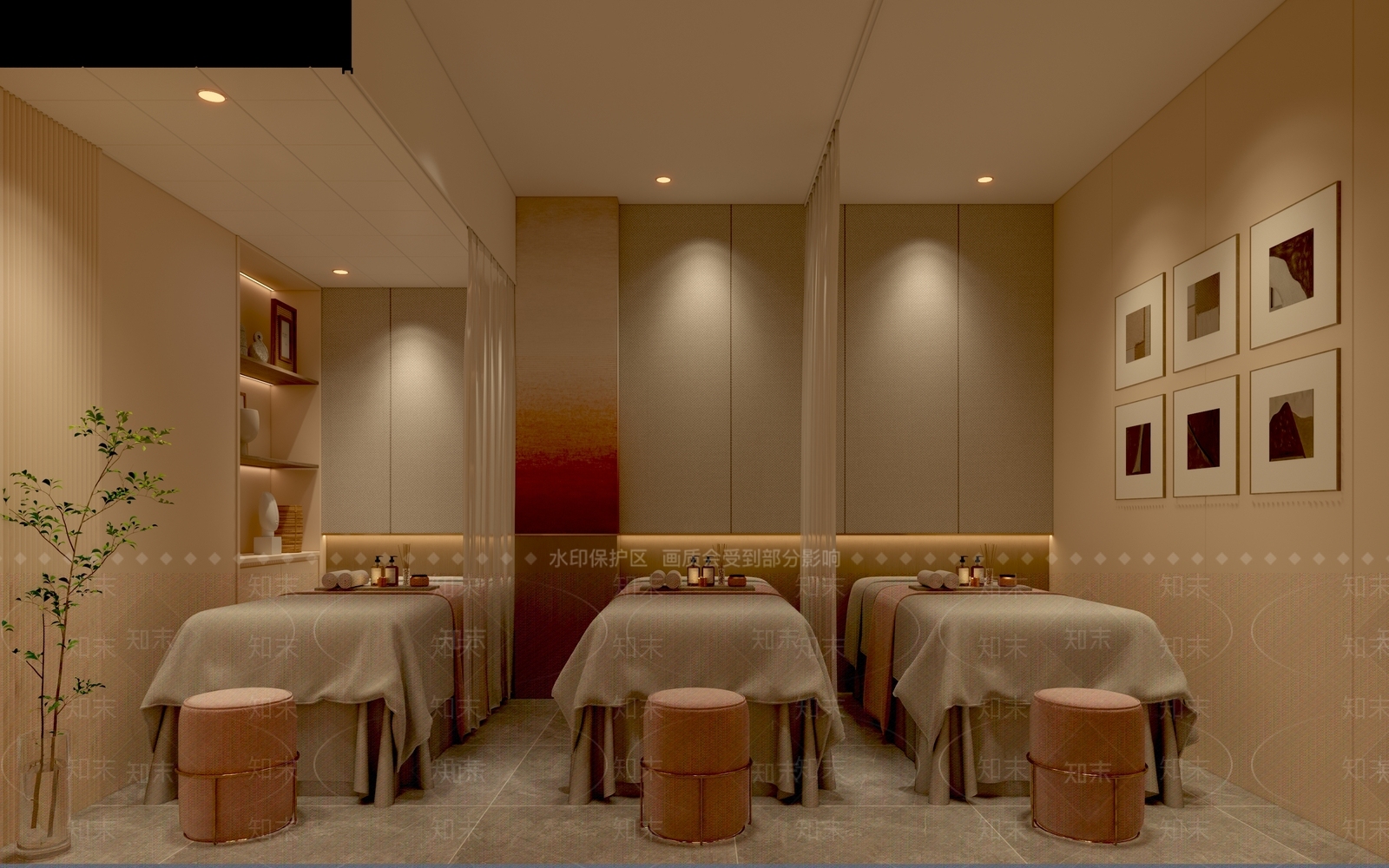 现代奶油美容院3D模型下载【ID:1168908227】