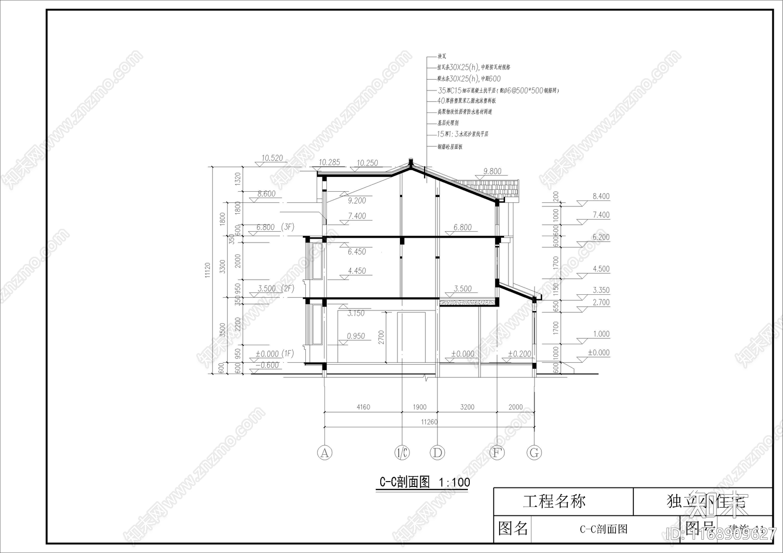 欧式别墅建筑cad施工图下载【ID:1168909627】