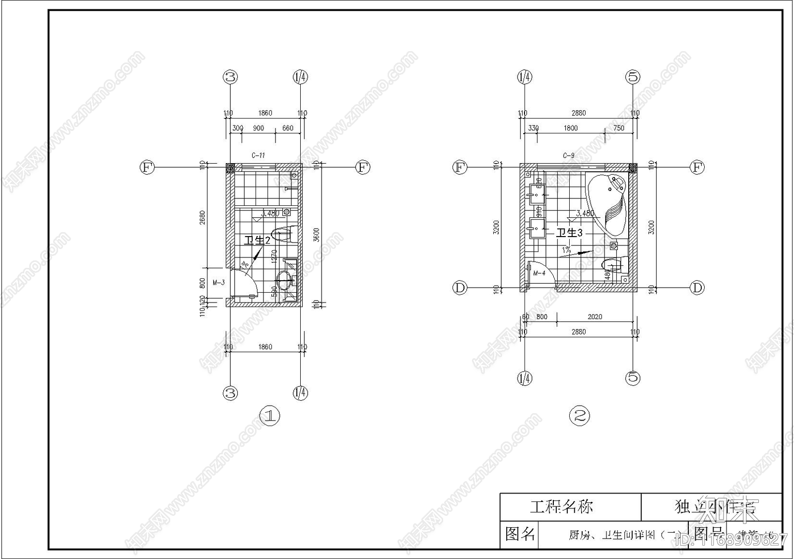 欧式别墅建筑cad施工图下载【ID:1168909627】