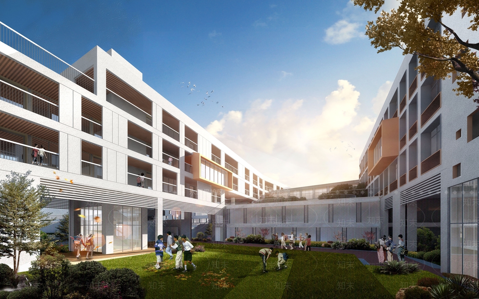 现代学校建筑SU模型下载【ID:1168909604】