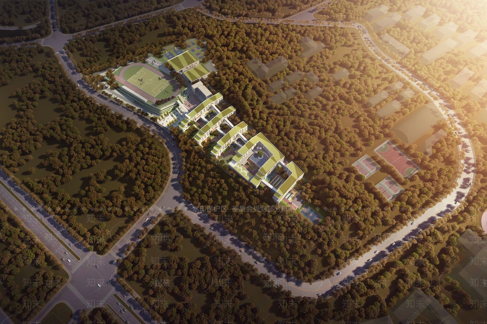 现代学校建筑SU模型下载【ID:1168909604】