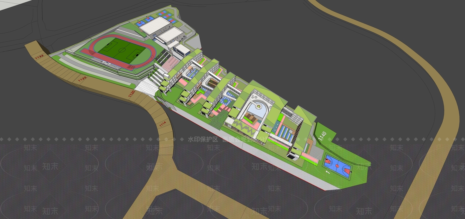 现代学校建筑SU模型下载【ID:1168909604】