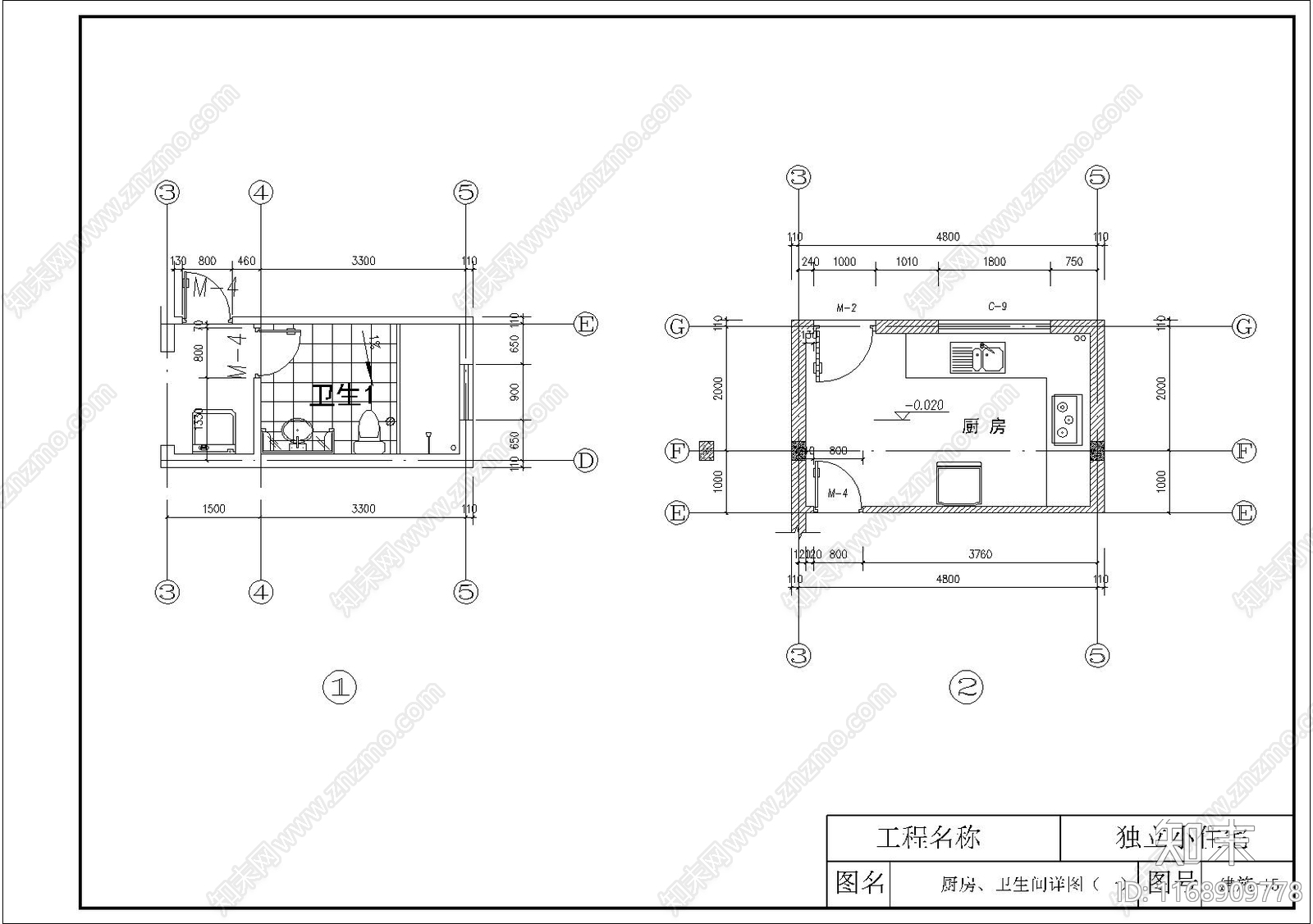 欧式别墅建筑cad施工图下载【ID:1168909778】