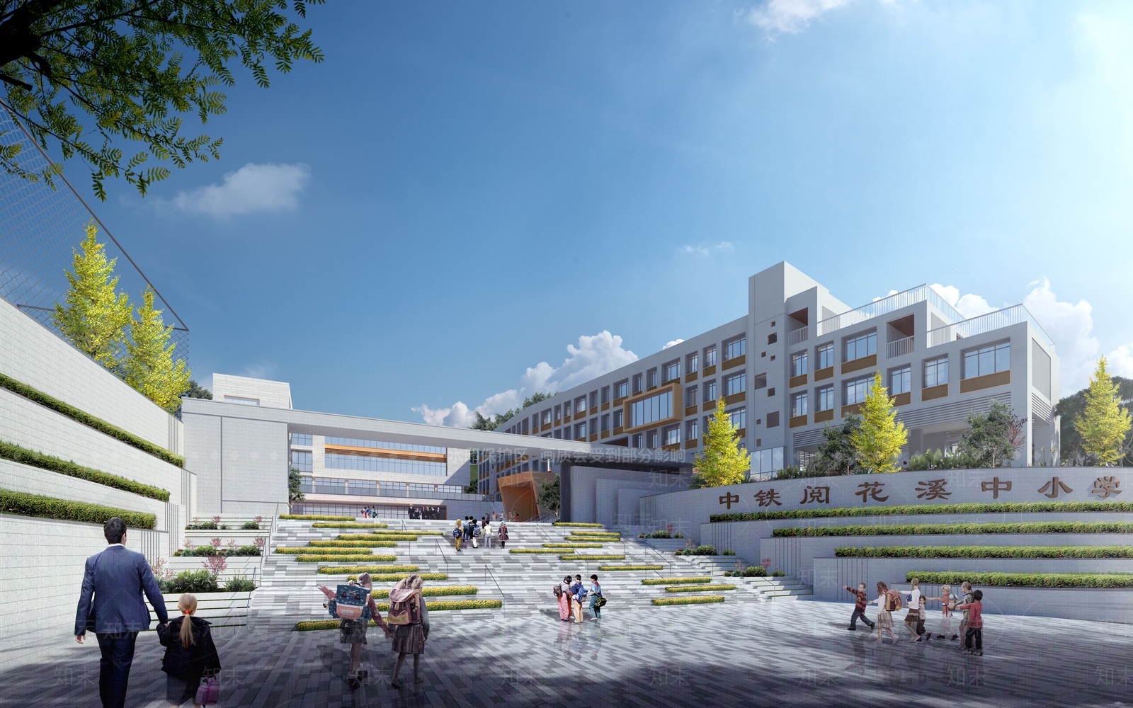 现代学校外观3D模型下载【ID:1168911824】
