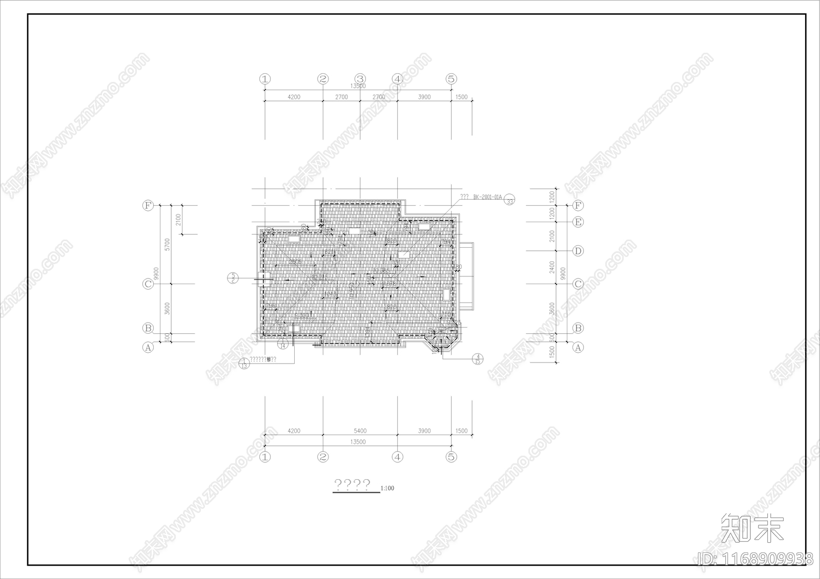 欧式别墅建筑cad施工图下载【ID:1168909938】