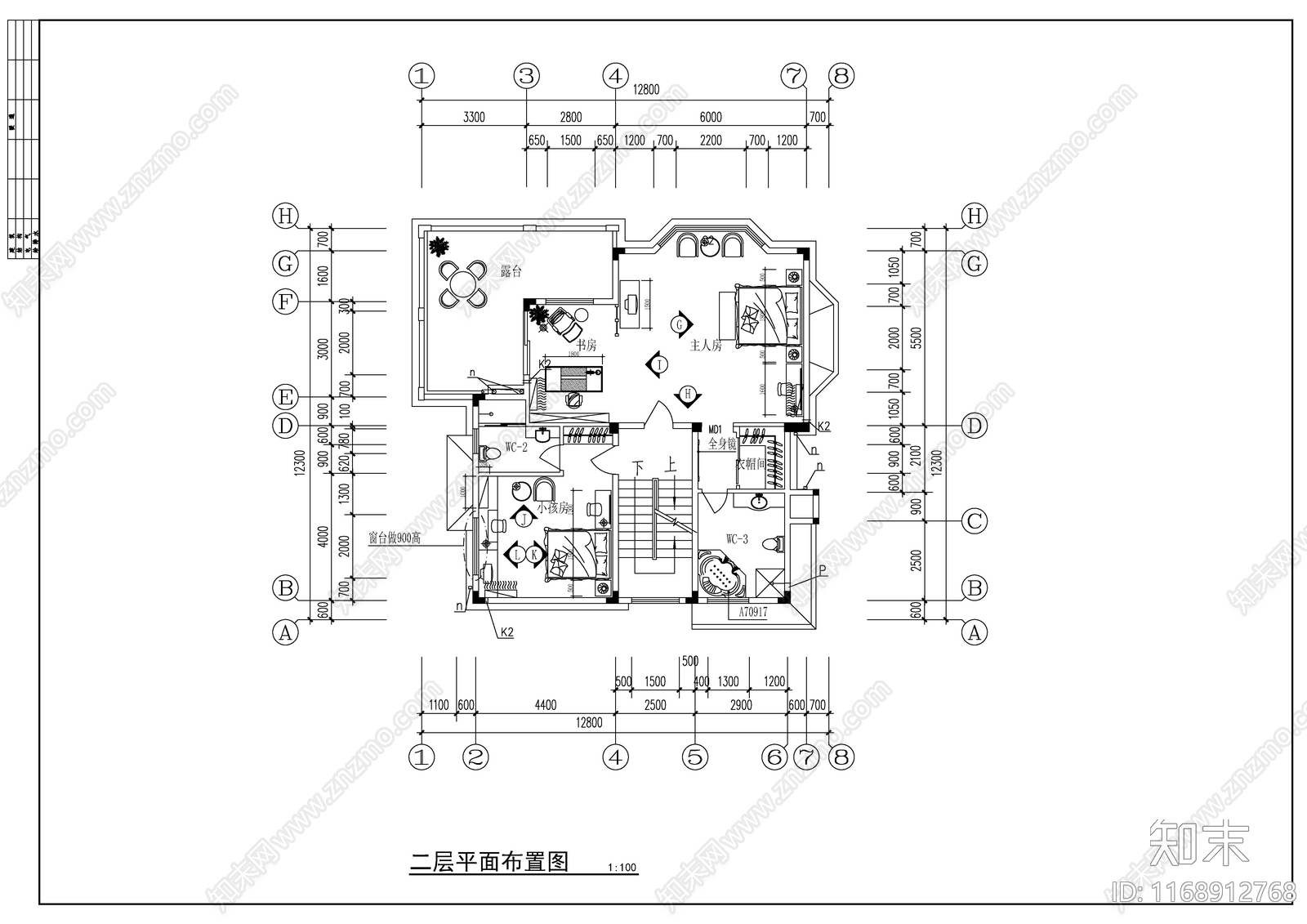 现代新中式整体家装空间cad施工图下载【ID:1168912768】