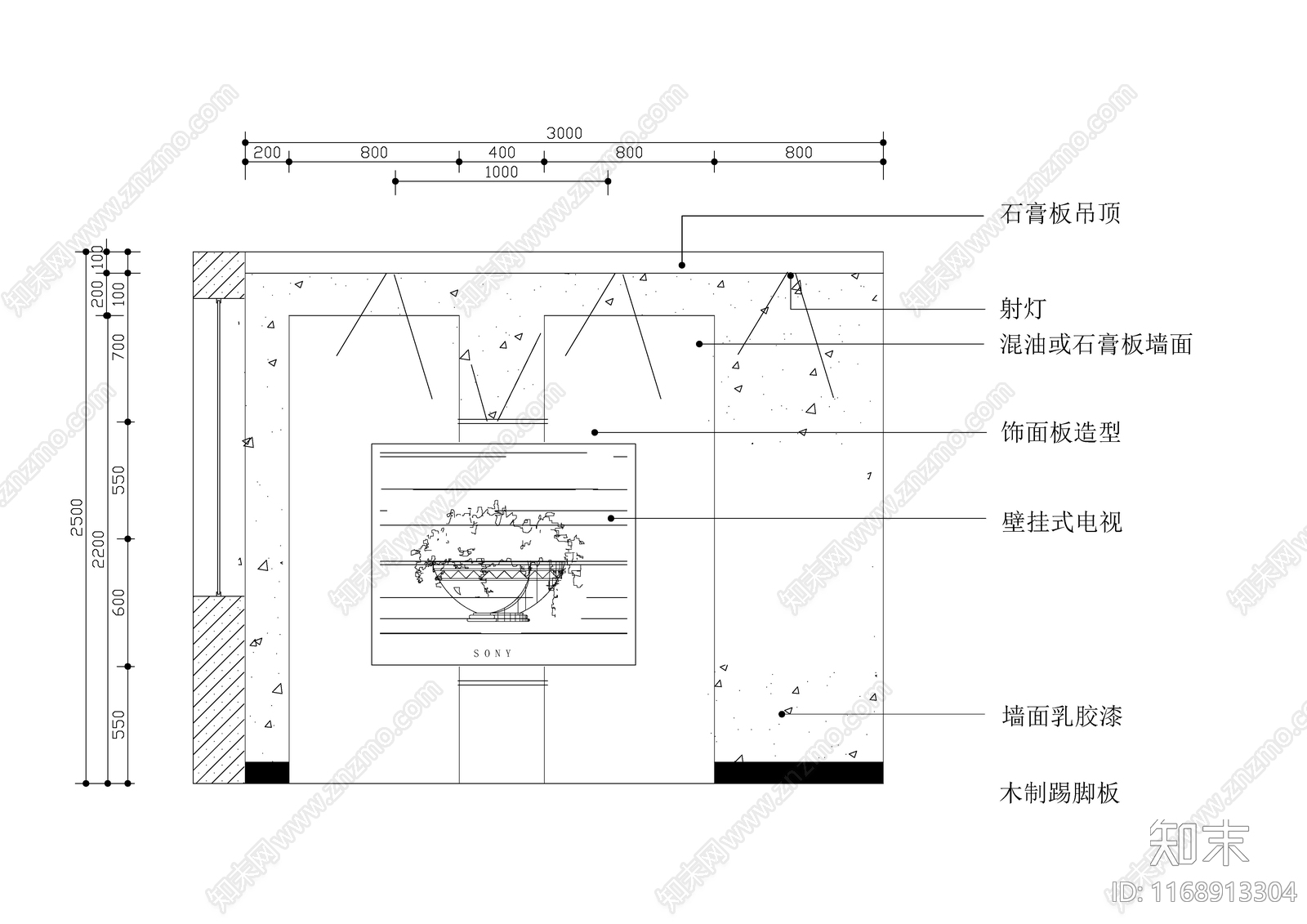 现代新中式客厅cad施工图下载【ID:1168913304】