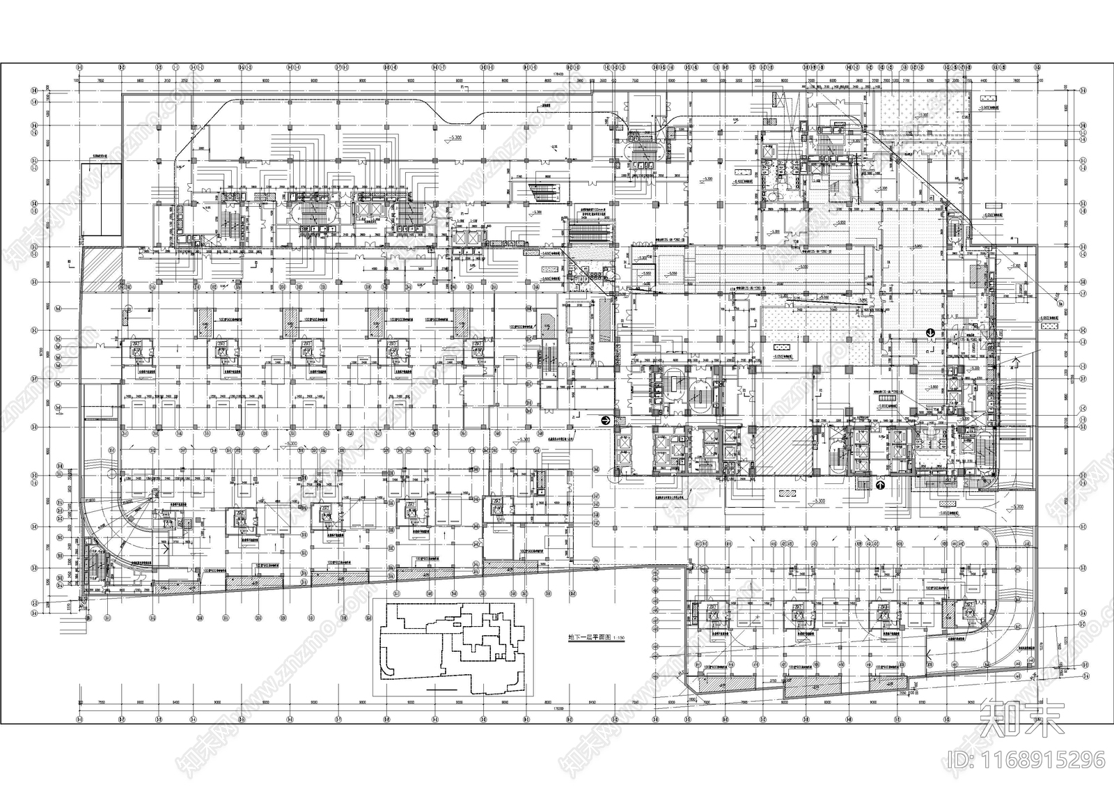 现代酒店建筑cad施工图下载【ID:1168915296】