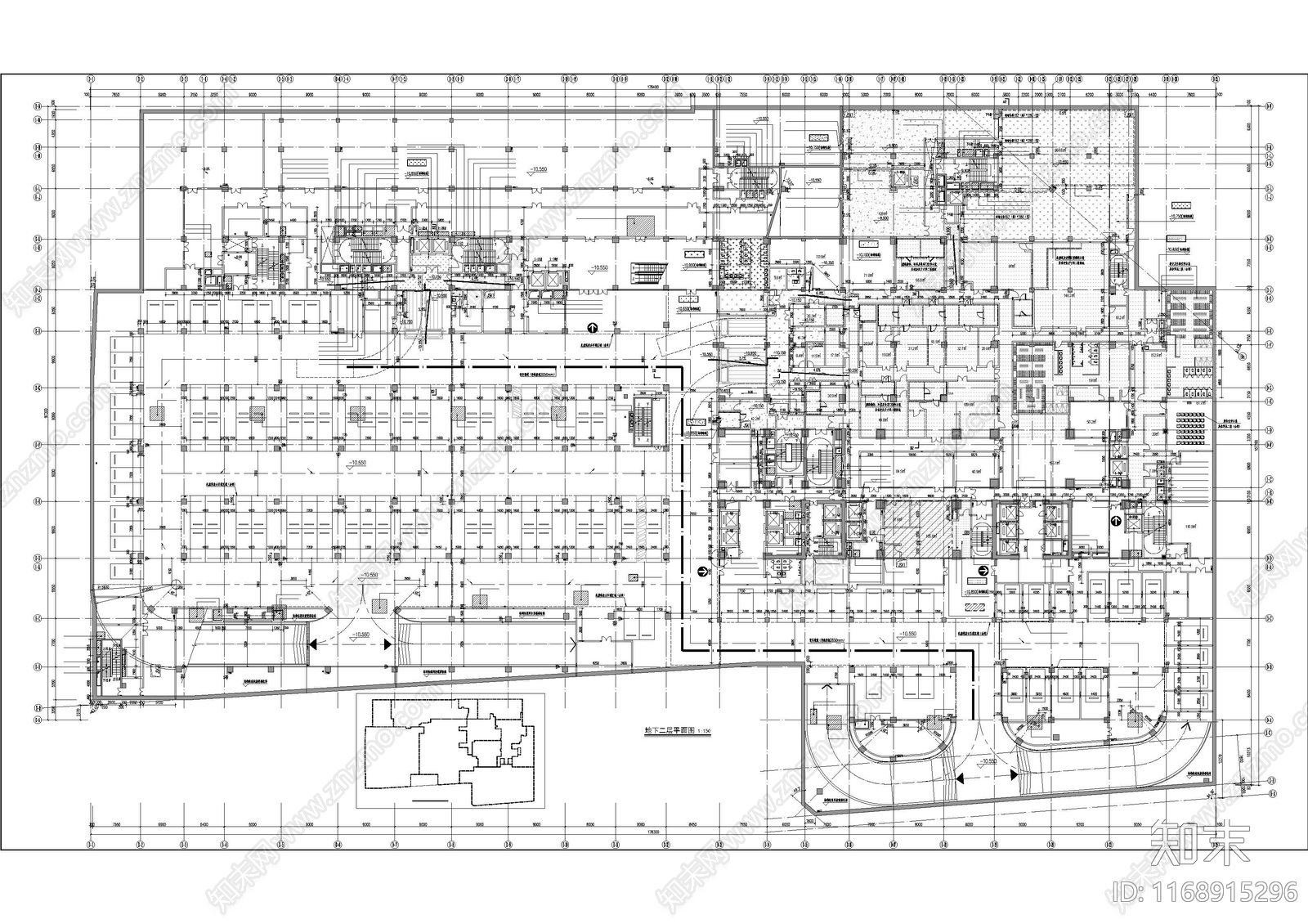 现代酒店建筑cad施工图下载【ID:1168915296】