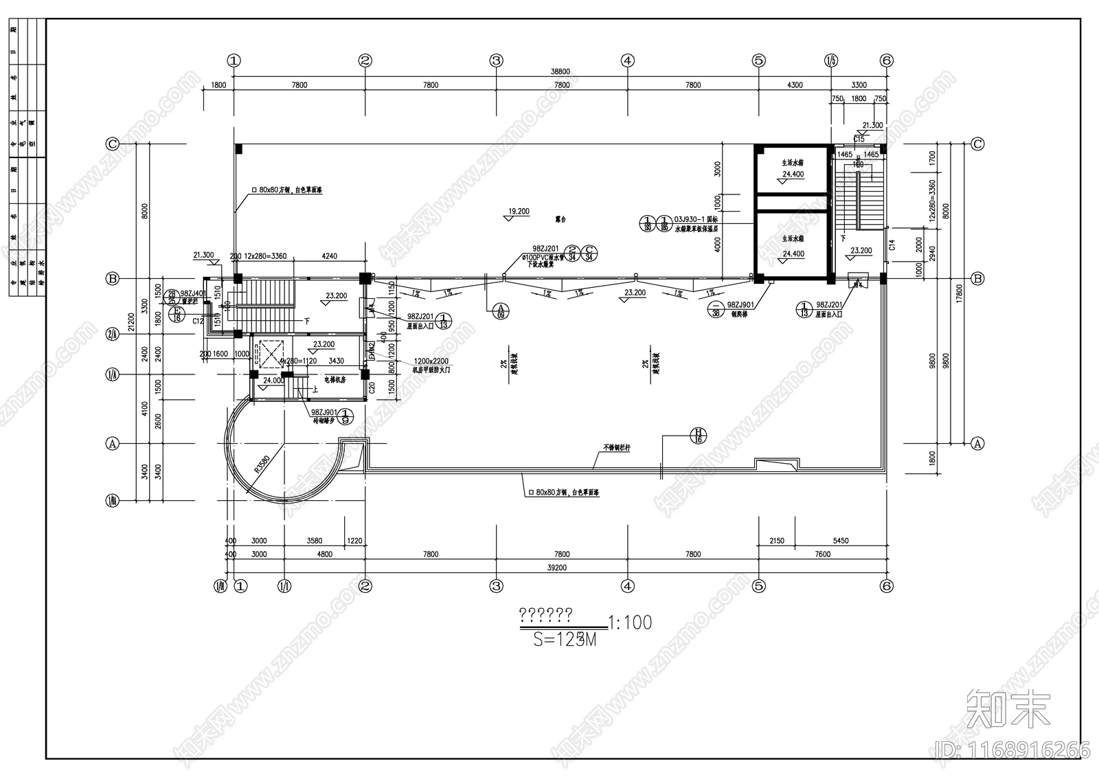 现代办公楼建筑cad施工图下载【ID:1168916266】