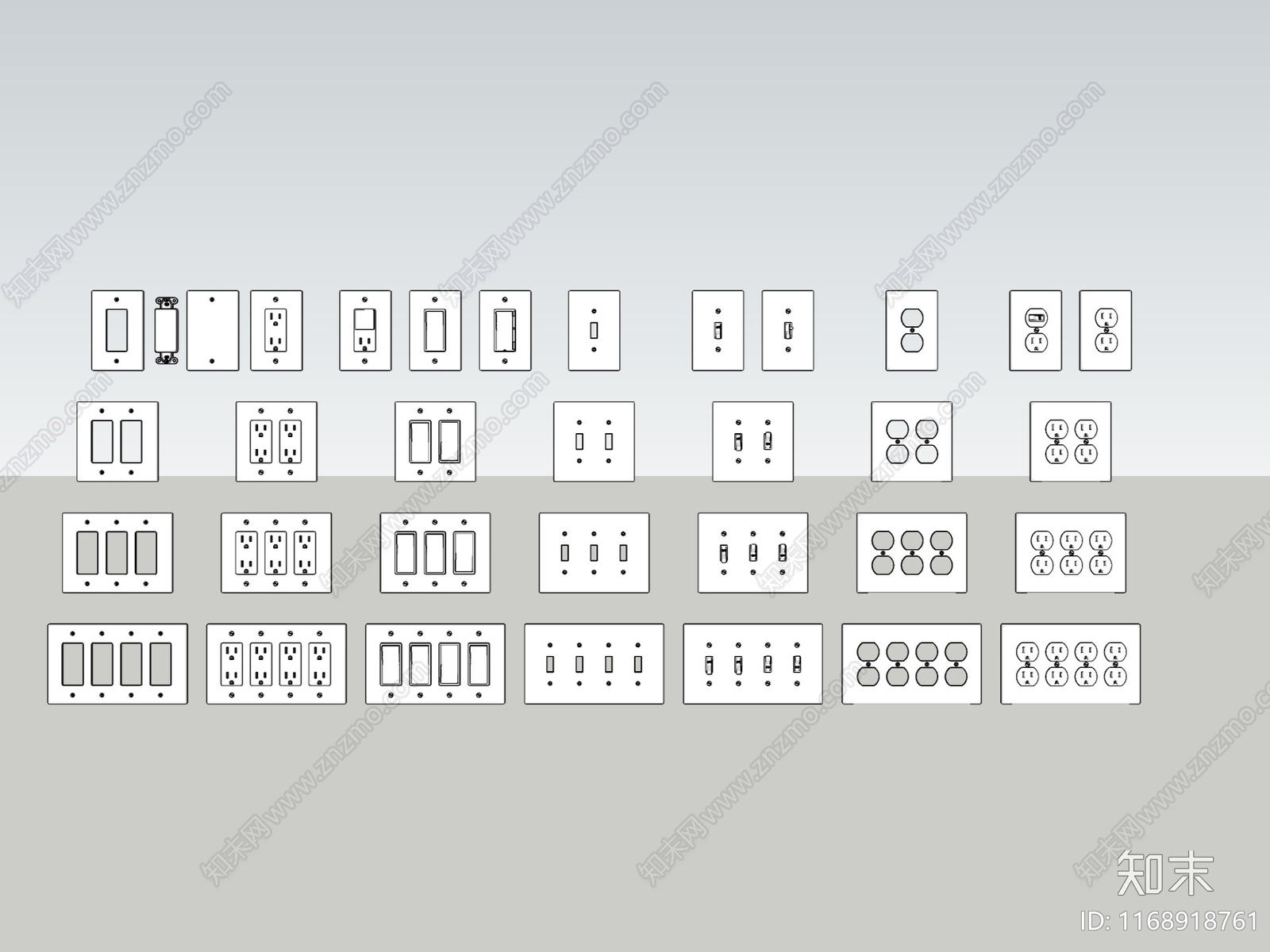 开关插座SU模型下载【ID:1168918761】
