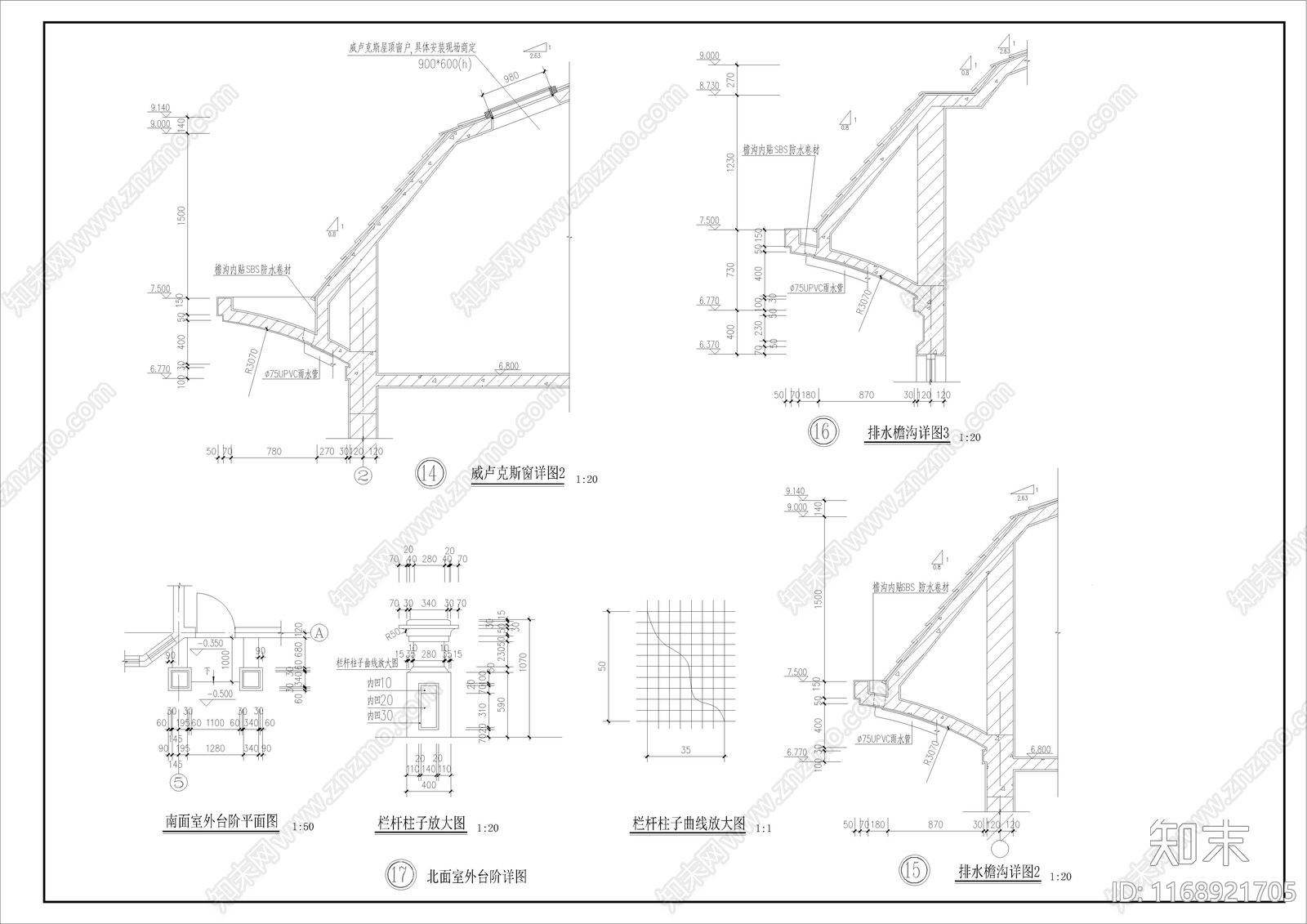 欧式别墅建筑cad施工图下载【ID:1168921705】