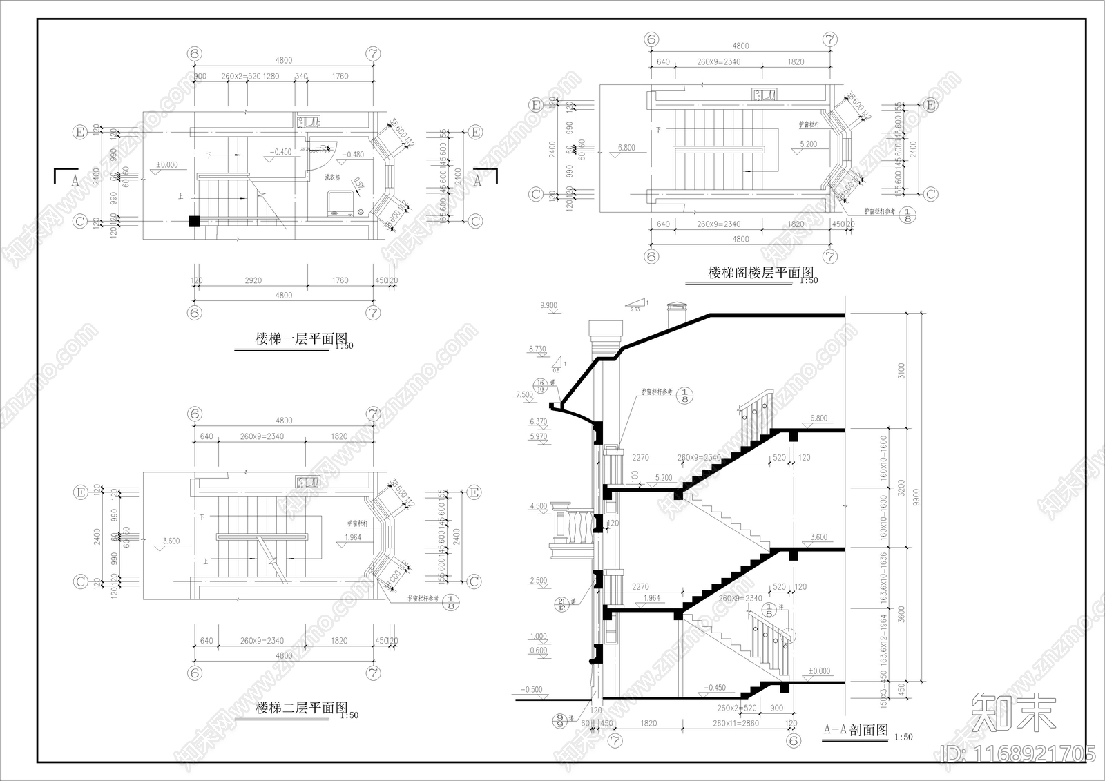 欧式别墅建筑cad施工图下载【ID:1168921705】