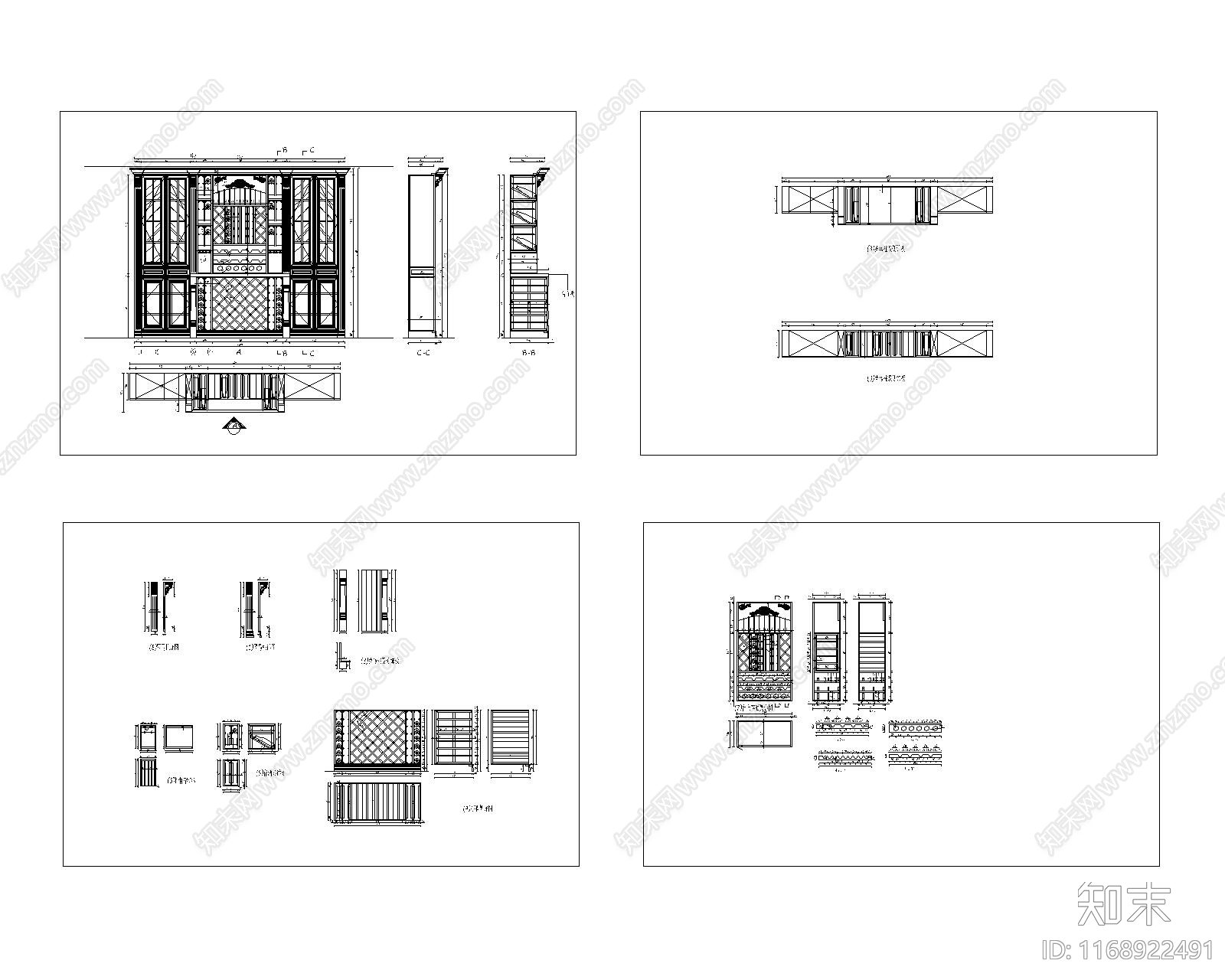 美式家具节点详图cad施工图下载【ID:1168922491】