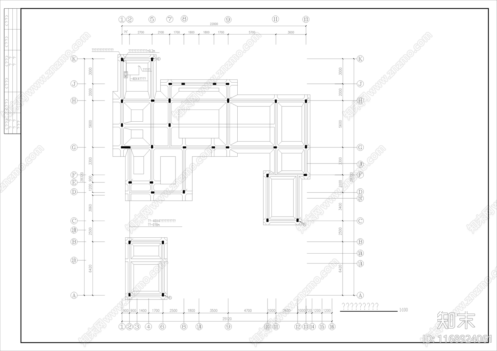 现代别墅建筑cad施工图下载【ID:1168924061】