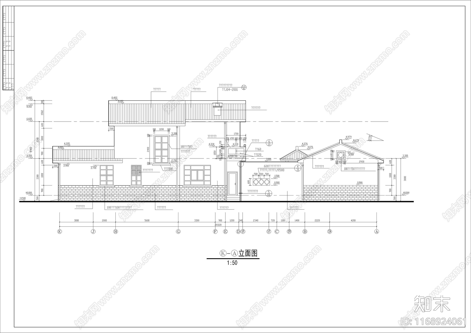 现代别墅建筑cad施工图下载【ID:1168924061】