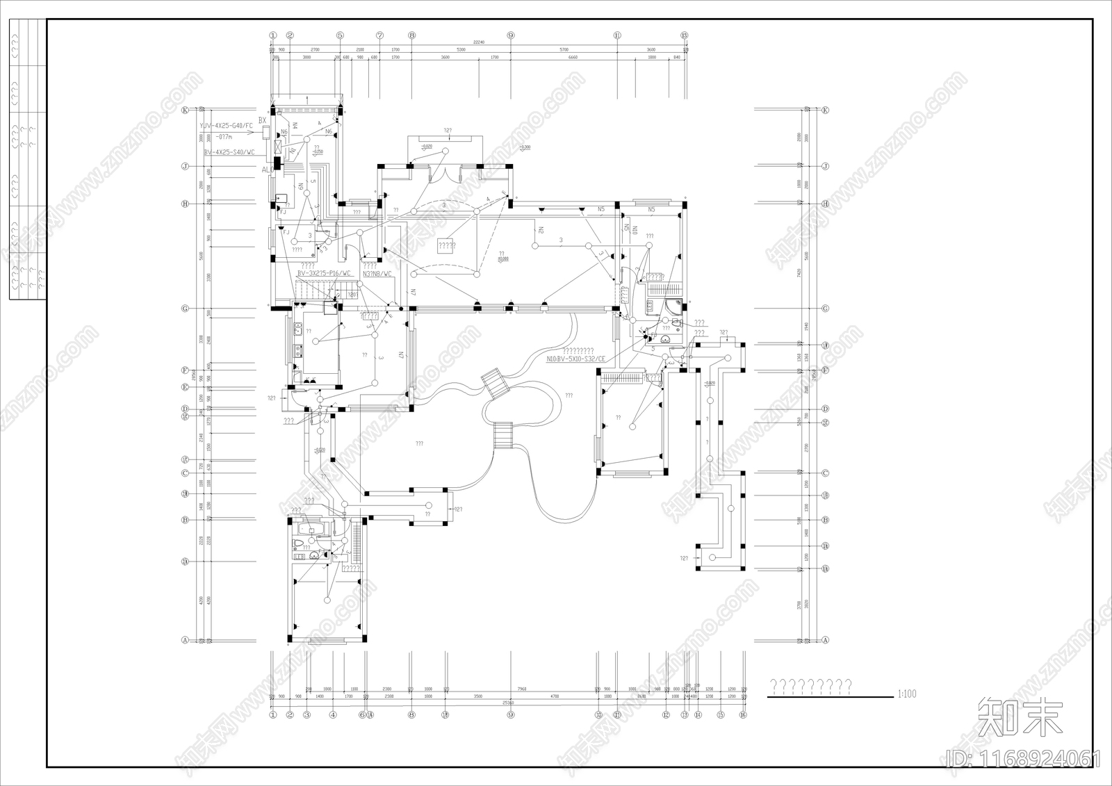 现代别墅建筑cad施工图下载【ID:1168924061】