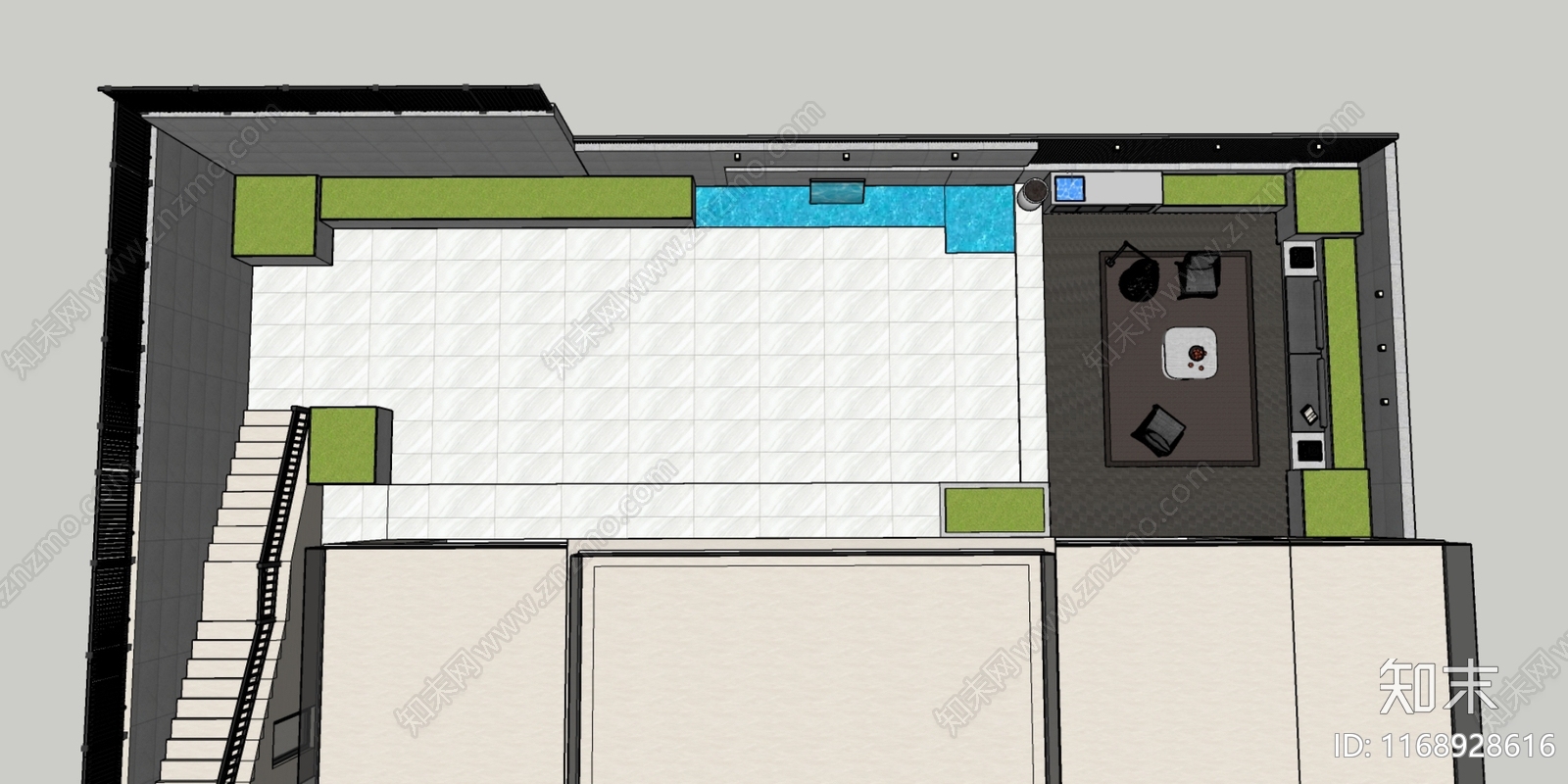 现代别墅庭院SU模型下载【ID:1168928616】