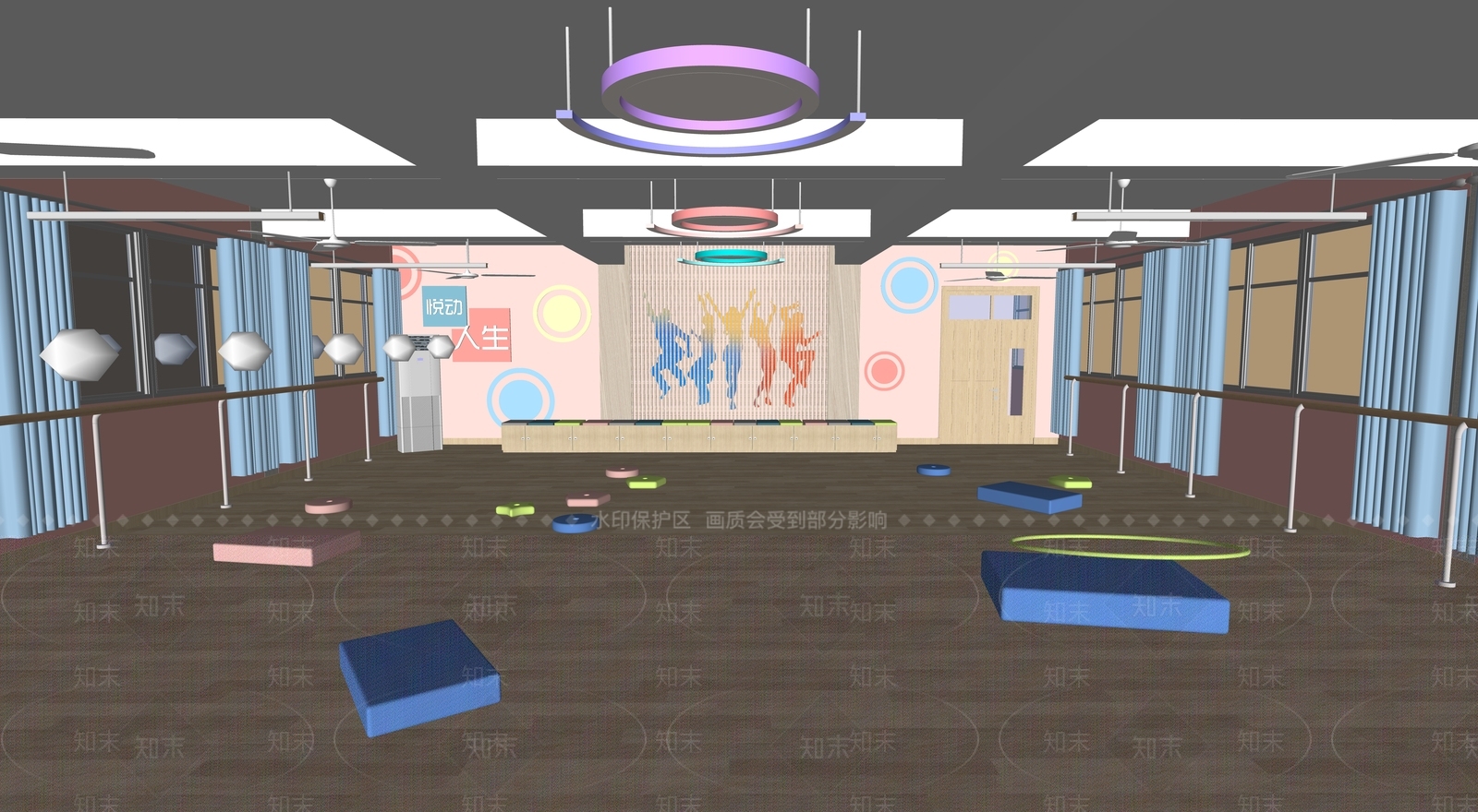 现代极简教室SU模型下载【ID:1168927446】