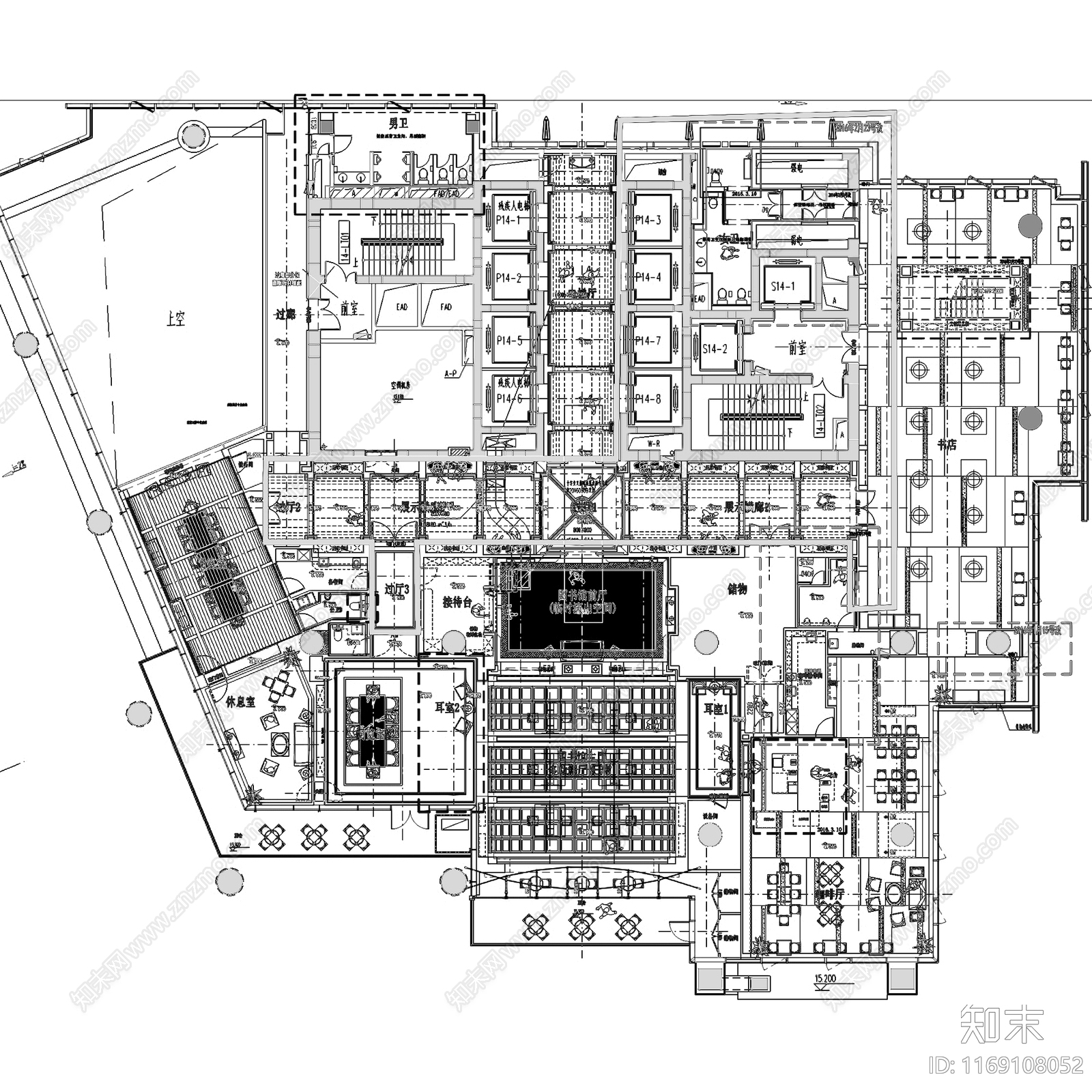 欧式图书馆cad施工图下载【ID:1169108052】