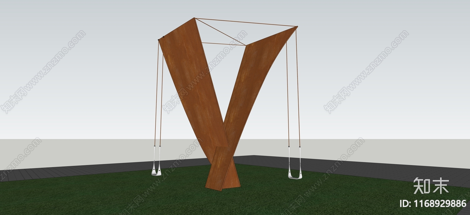 现代秋千SU模型下载【ID:1168929886】