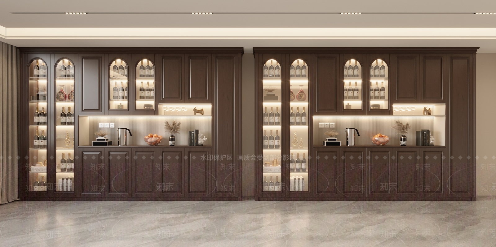 美式欧式酒柜SU模型下载【ID:1168930504】