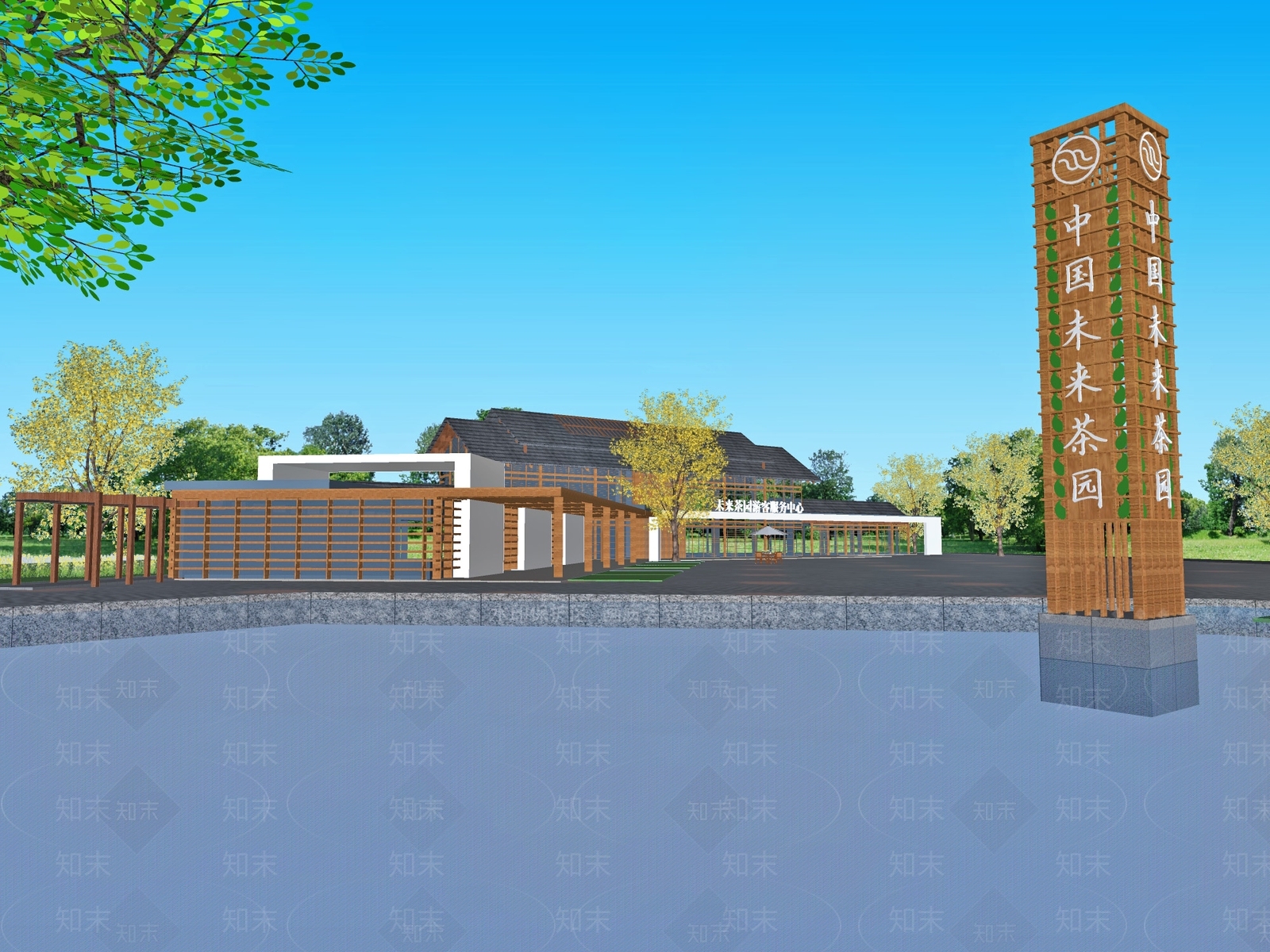 现代新中式游客中心SU模型下载【ID:1168931377】