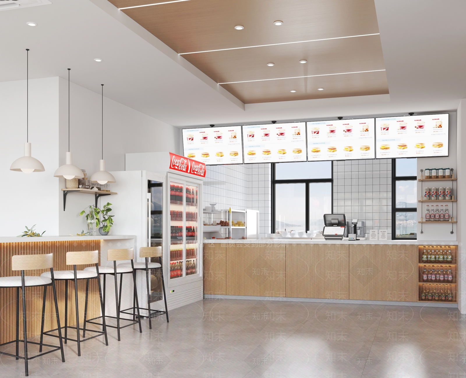 现代简约快餐店3D模型下载【ID:1168939310】