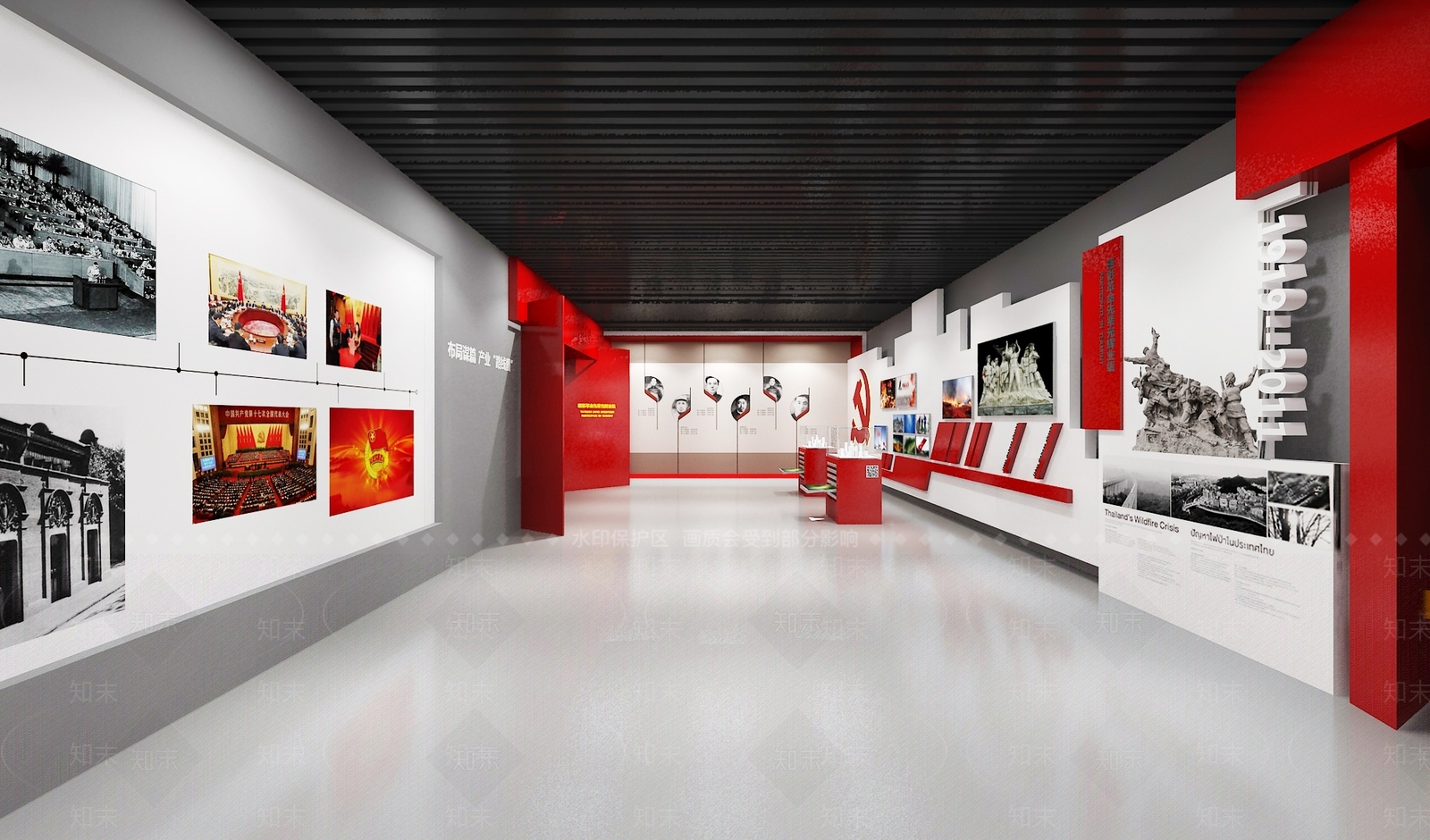 现代党建展厅SU模型下载【ID:1168939018】