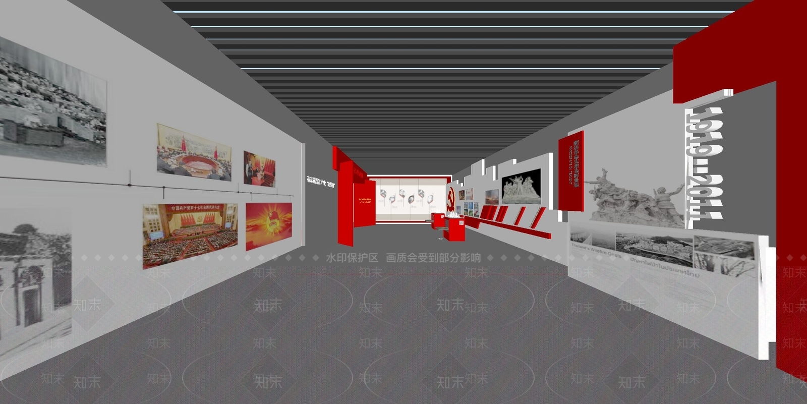 现代党建展厅SU模型下载【ID:1168939018】