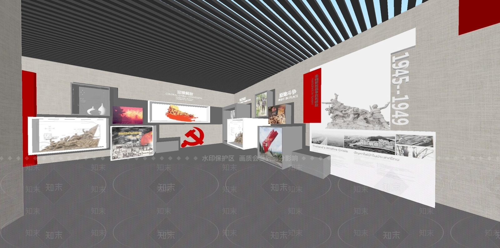 现代党建展厅SU模型下载【ID:1168939194】