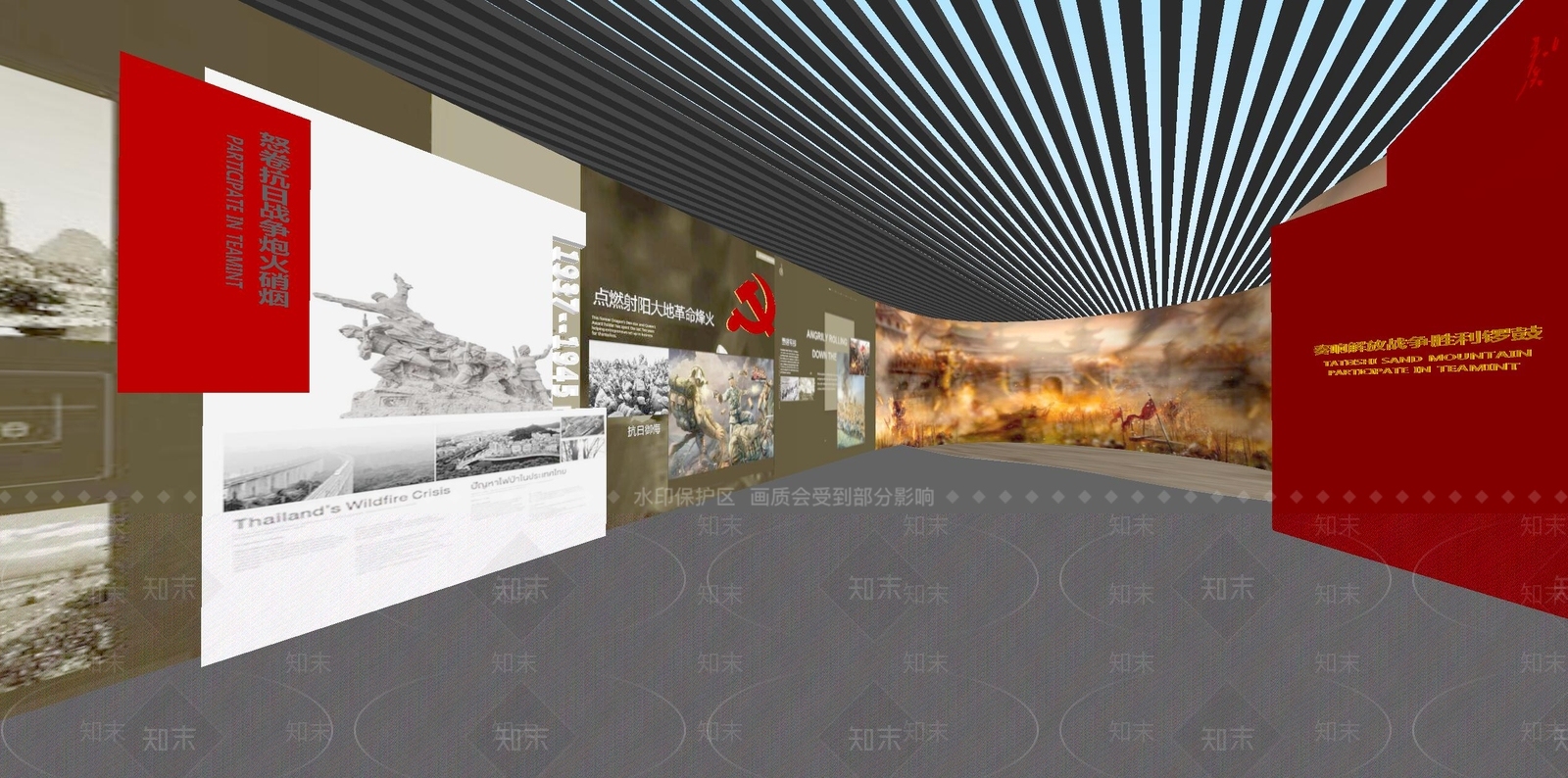 现代党建展厅SU模型下载【ID:1168939420】