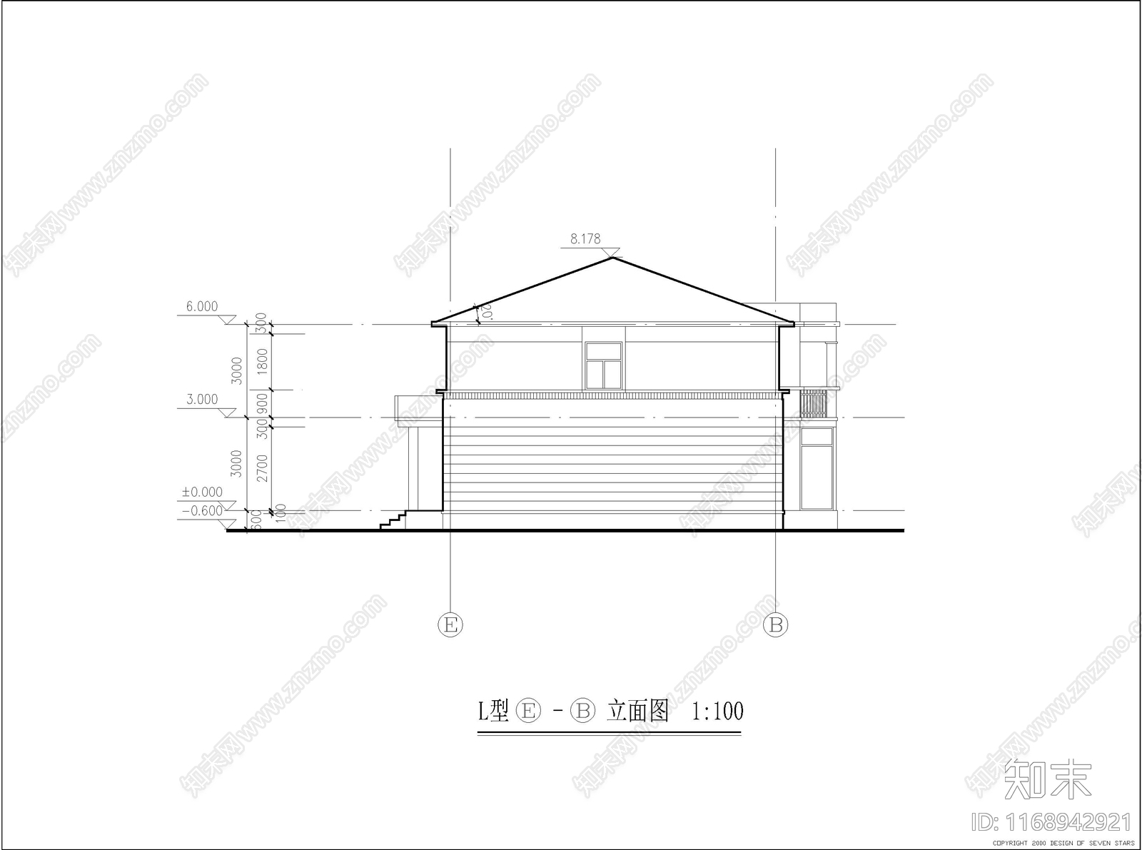 美式现代别墅建筑施工图下载【ID:1168942921】