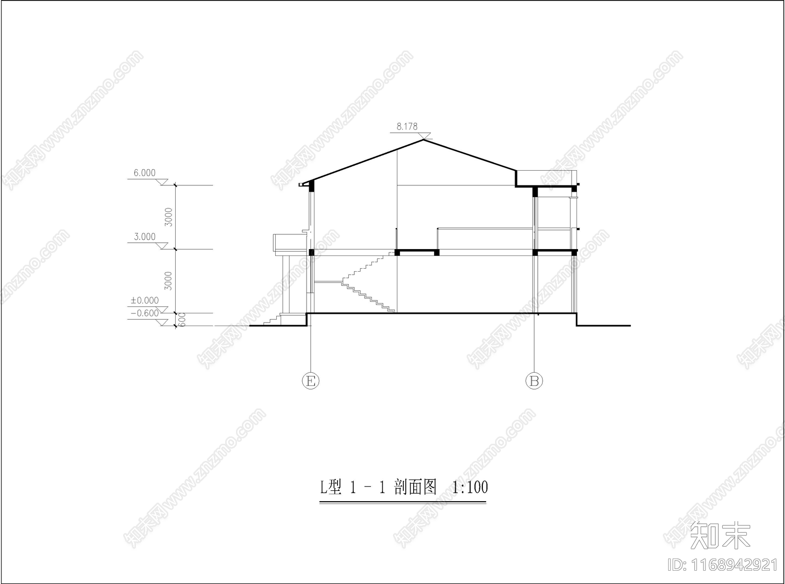 美式现代别墅建筑施工图下载【ID:1168942921】