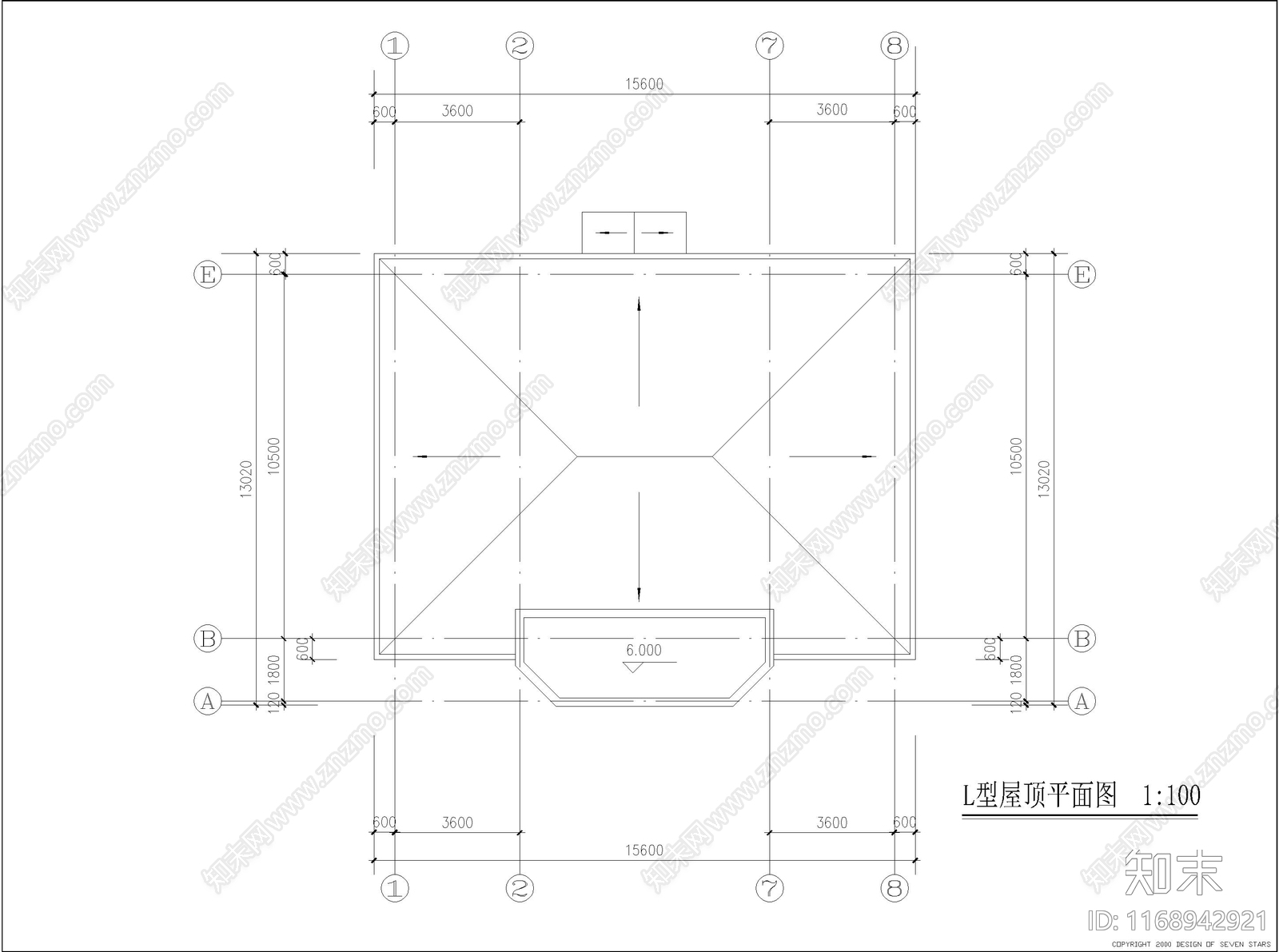 美式现代别墅建筑施工图下载【ID:1168942921】