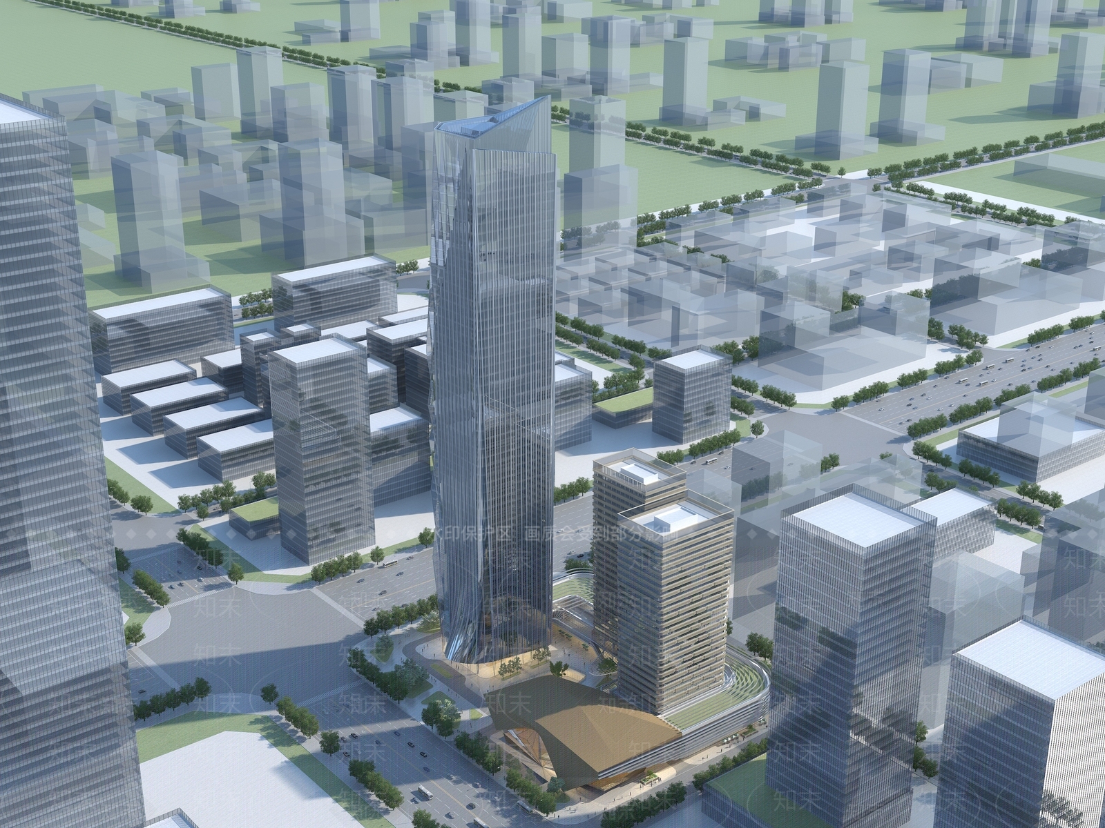 现代办公楼3D模型下载【ID:1168949200】