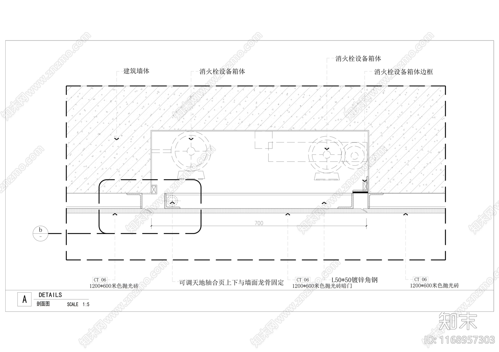 现代门节点cad施工图下载【ID:1168957303】