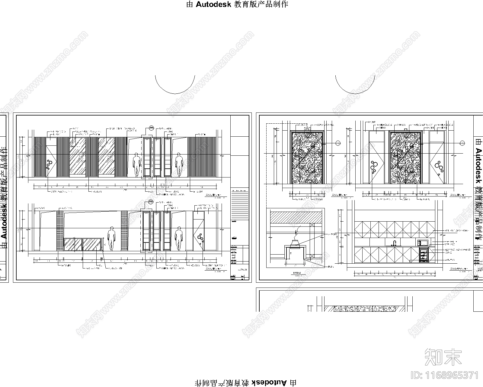 现代新中式会所cad施工图下载【ID:1168965371】