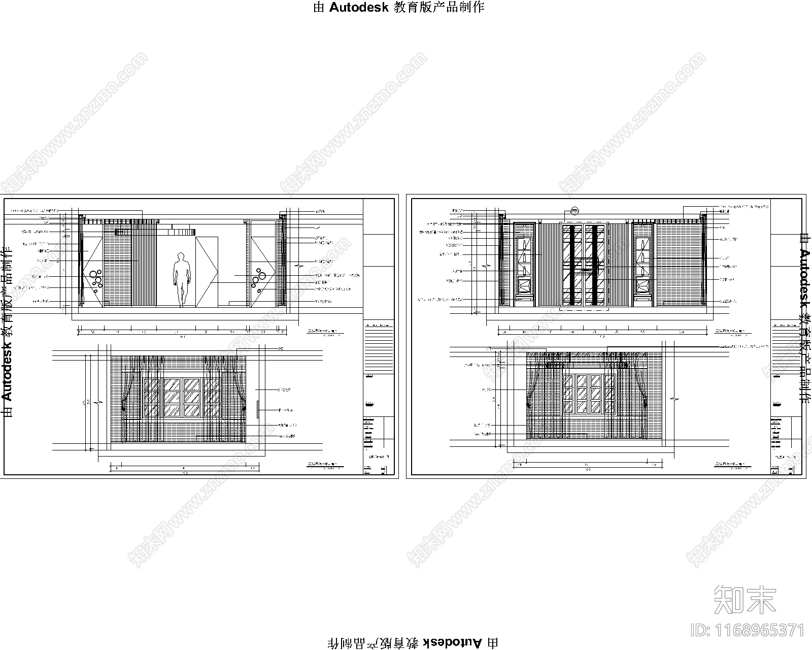 现代新中式会所cad施工图下载【ID:1168965371】