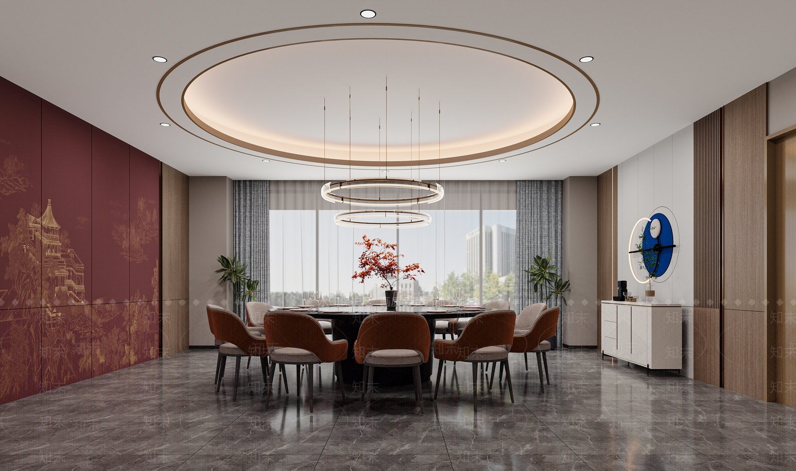 现代新中式包厢3D模型下载【ID:1168966137】