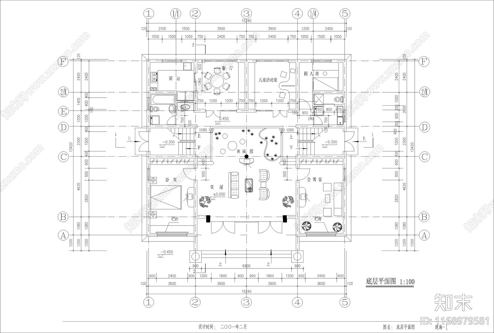 现代简欧别墅建筑cad施工图下载【ID:1168979581】