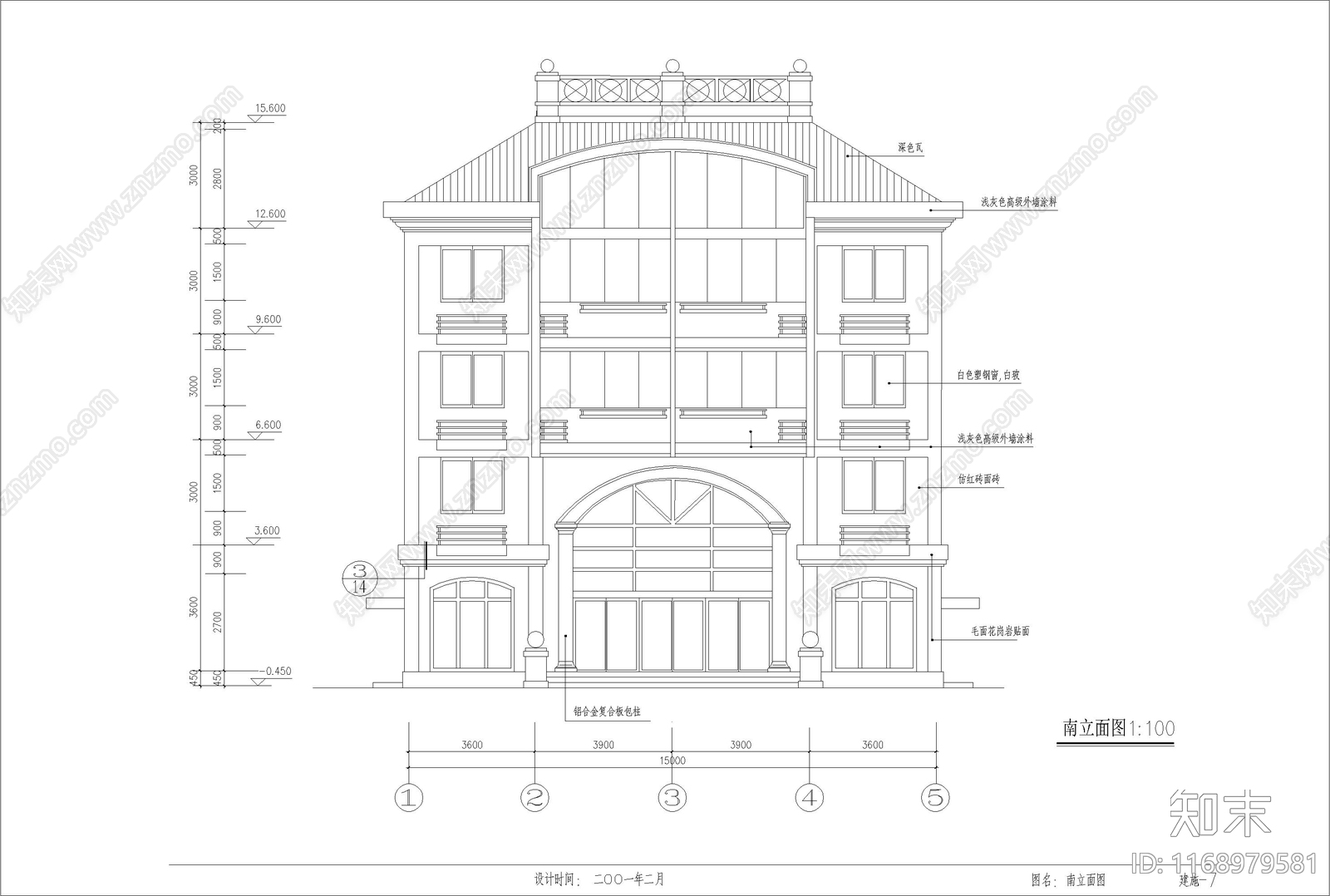 现代简欧别墅建筑cad施工图下载【ID:1168979581】