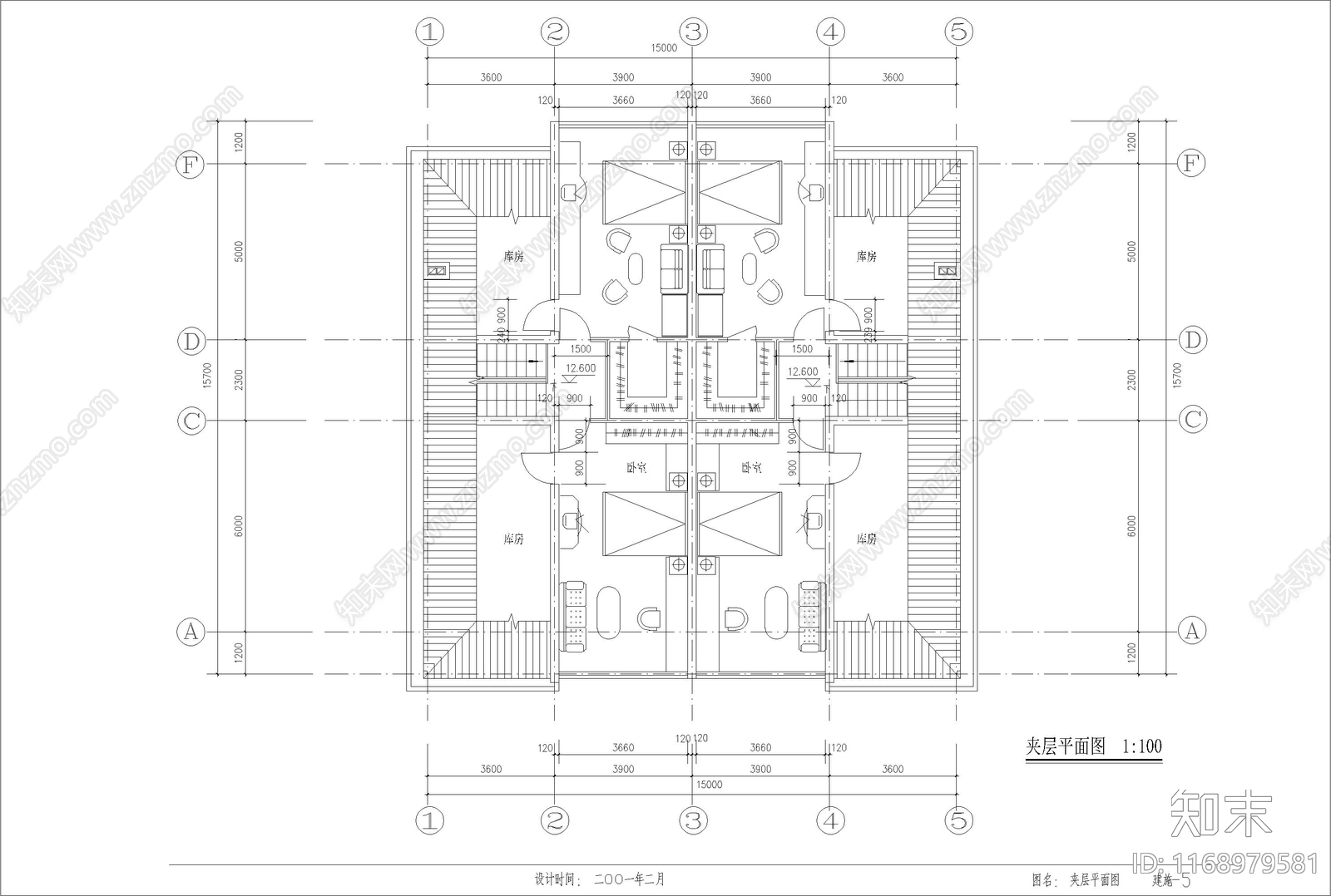 现代简欧别墅建筑cad施工图下载【ID:1168979581】