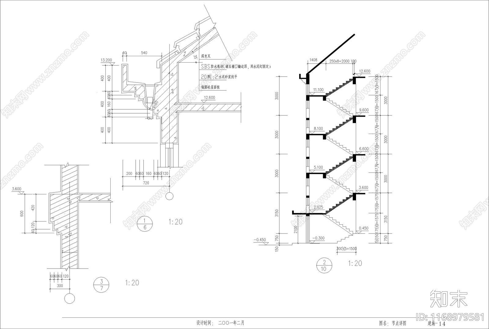 现代简欧别墅建筑cad施工图下载【ID:1168979581】