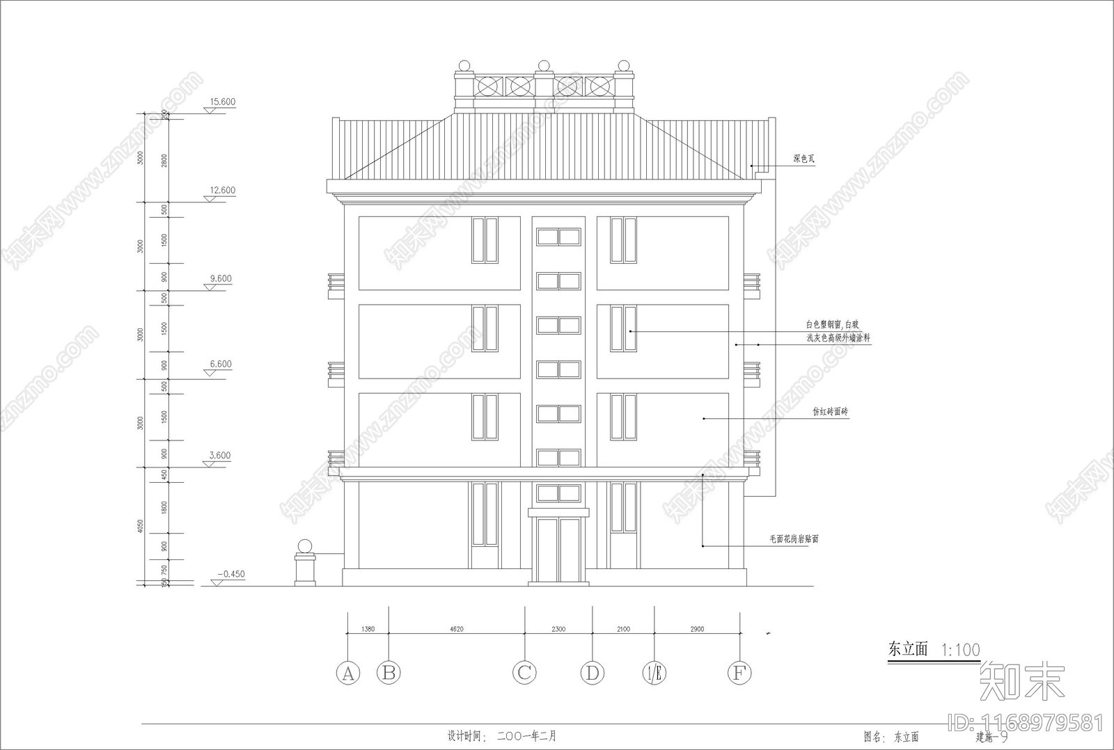 现代简欧别墅建筑cad施工图下载【ID:1168979581】