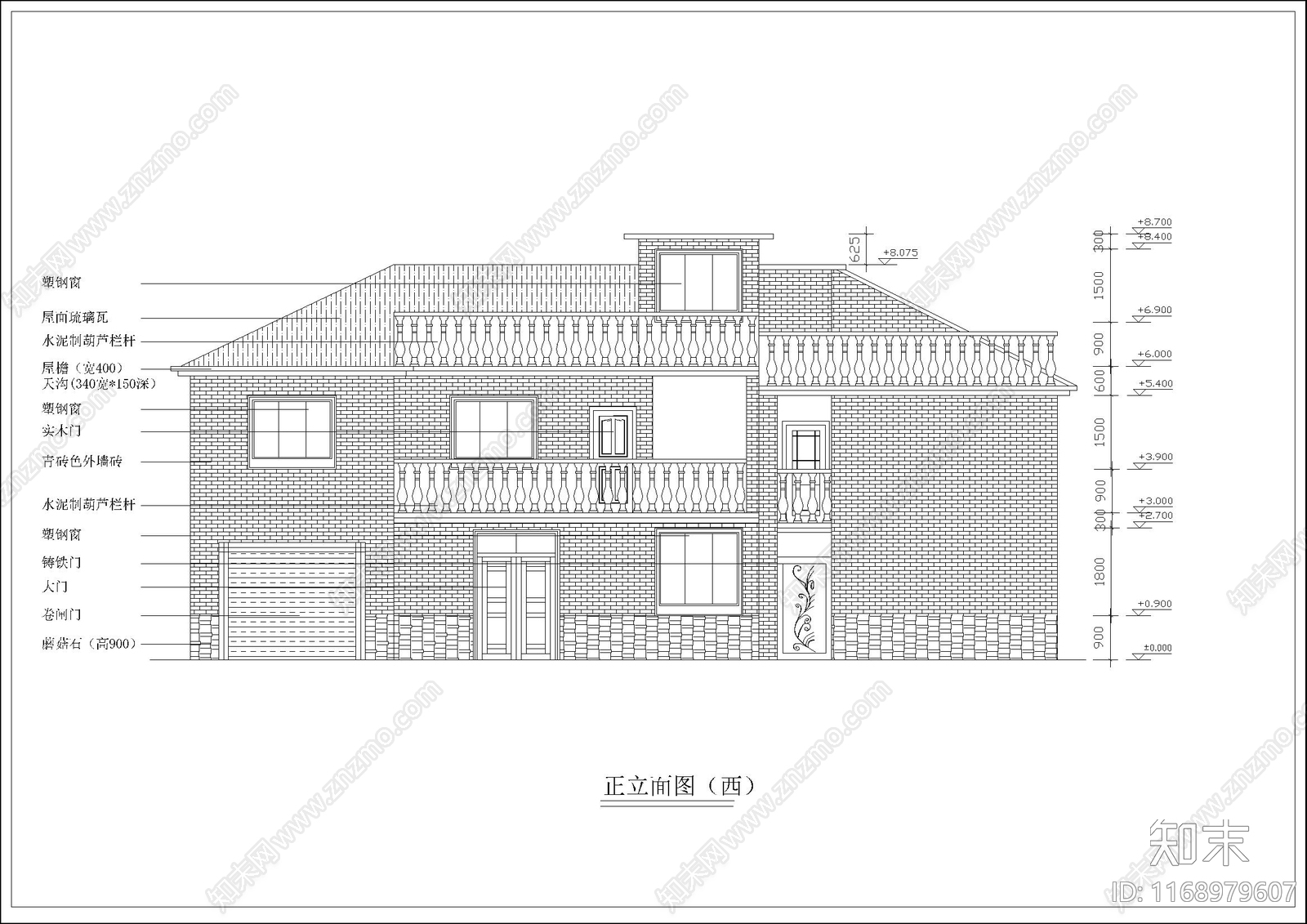 欧式简欧别墅建筑cad施工图下载【ID:1168979607】